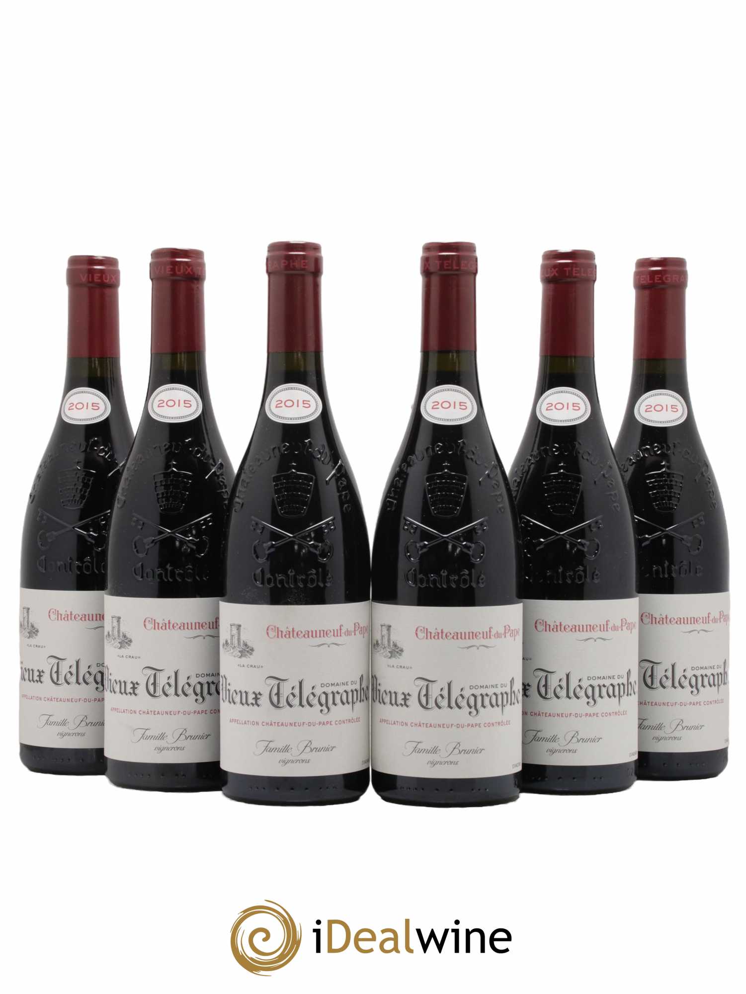 Châteauneuf-du-Pape Vieux Télégraphe (Domaine du) Vignobles Brunier 2015 - Lot de 6 bouteilles - 0