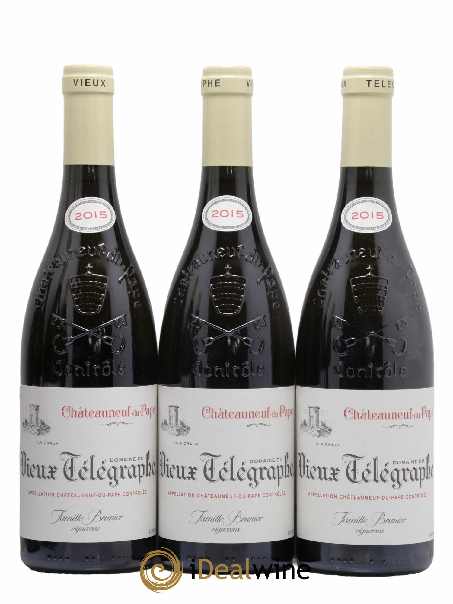 Châteauneuf-du-Pape Vieux Télégraphe (Domaine du) Vignobles Brunier 2015 - Lot de 6 bouteilles - 1