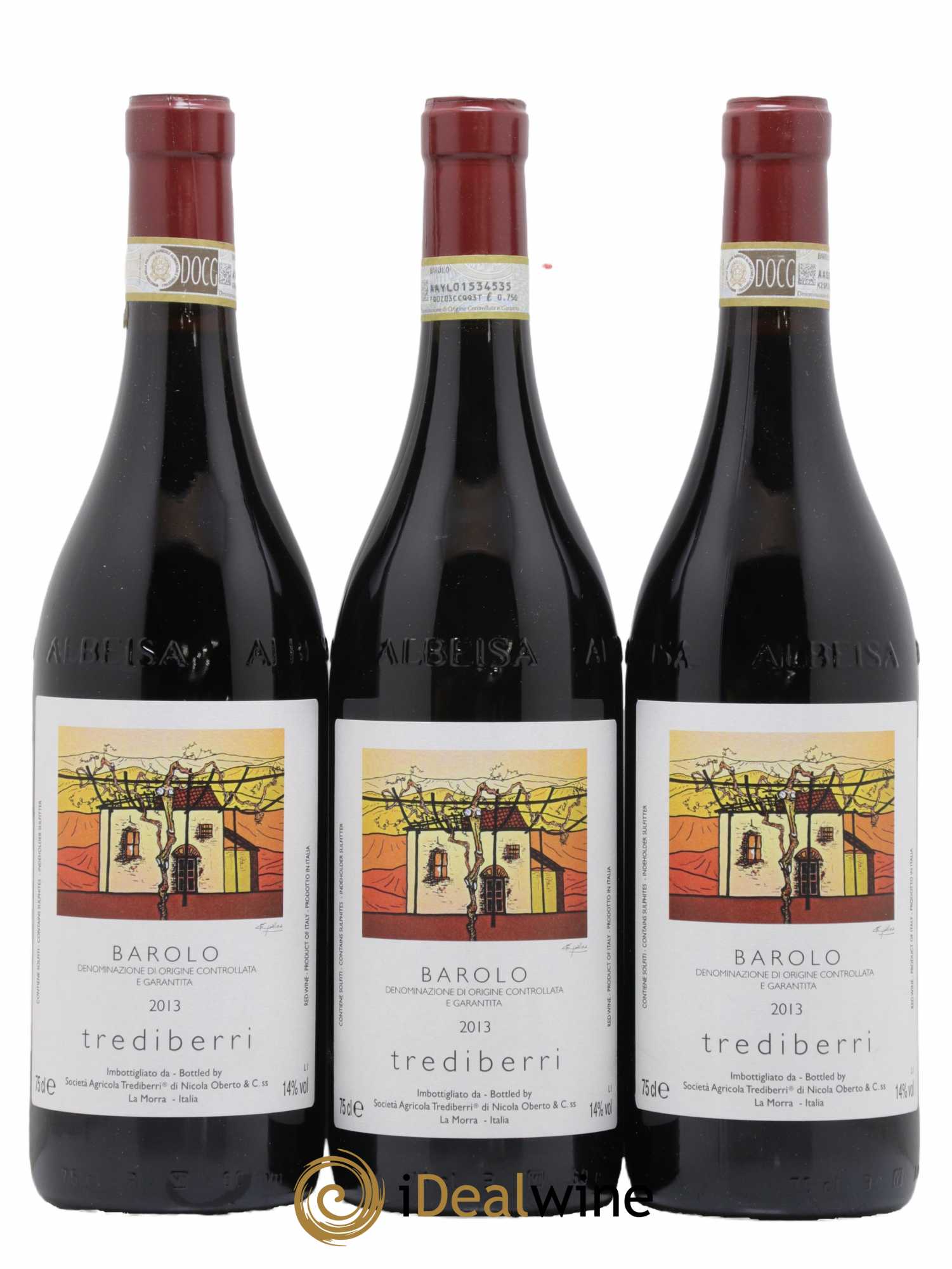 Barolo Comune di La Morra Trediberri 2013 - Lot de 3 bouteilles - 0
