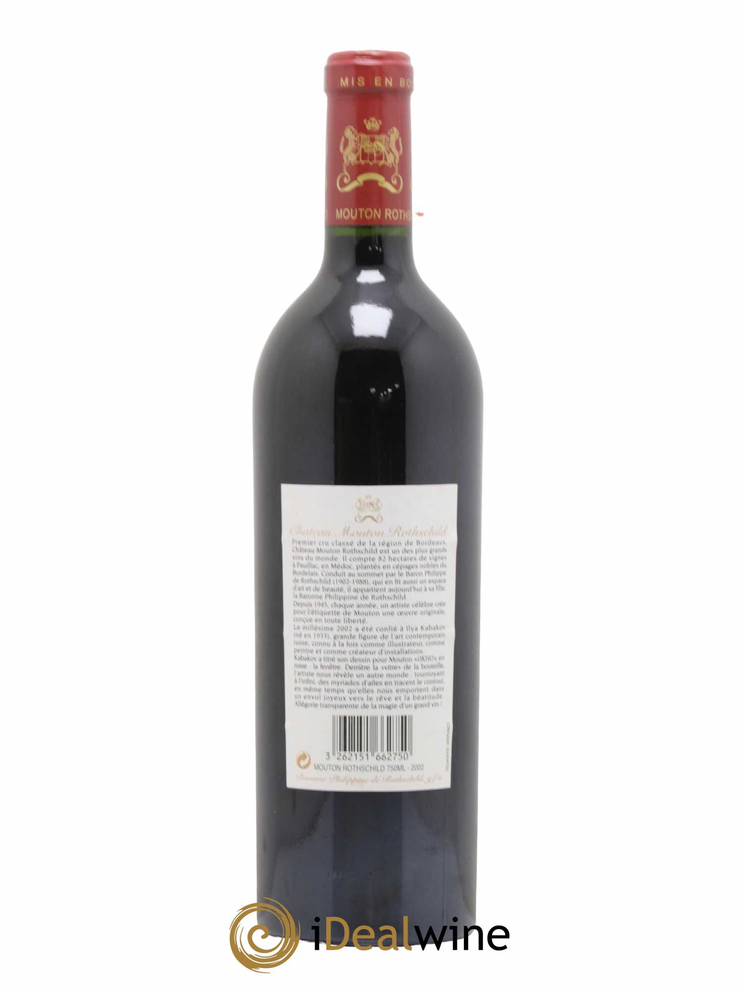 Château Mouton Rothschild 1er Grand Cru Classé 2002 - Lot de 1 bouteille - 1