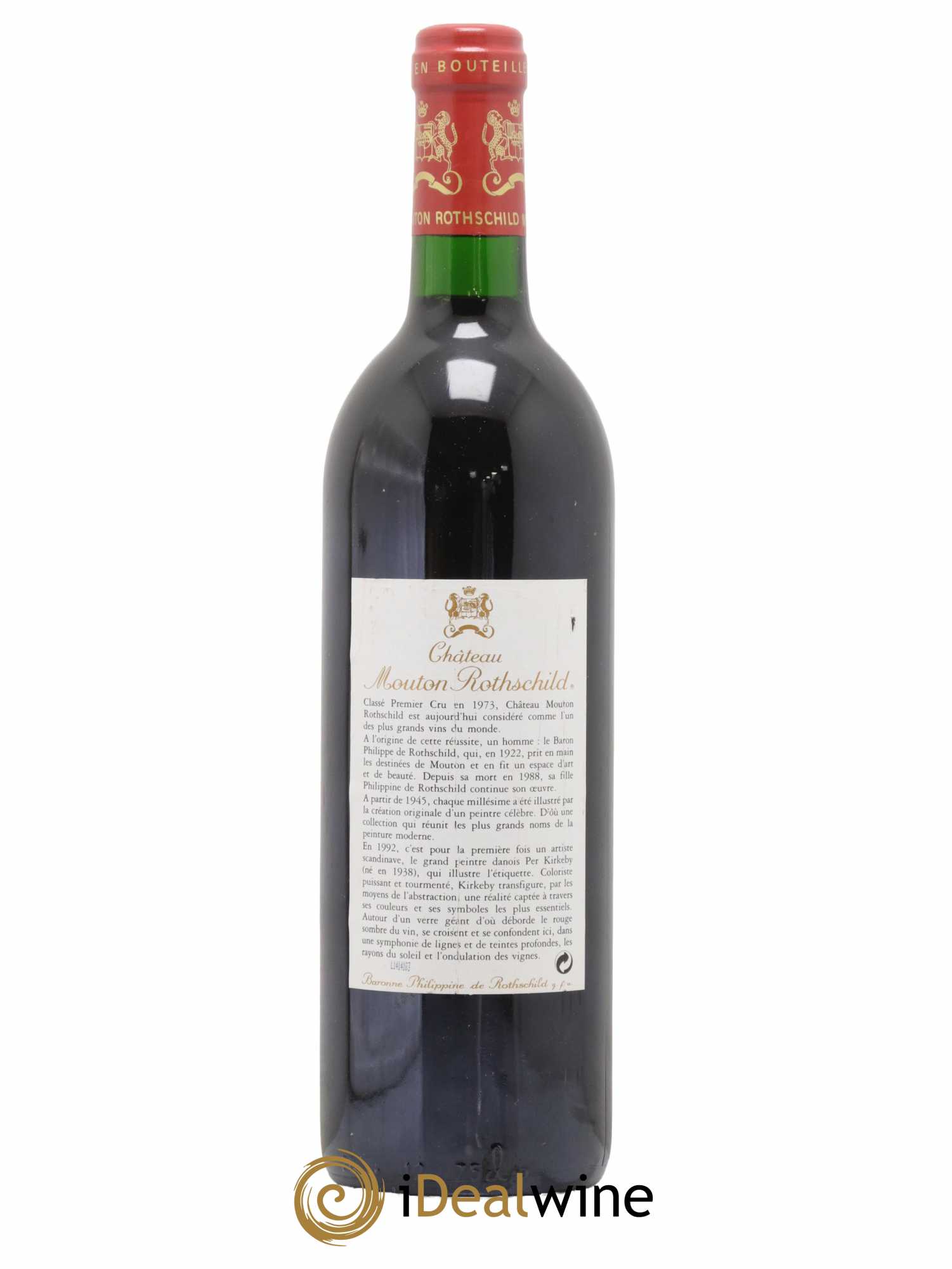 Château Mouton Rothschild 1er Grand Cru Classé 1992 - Lot de 1 bouteille - 1