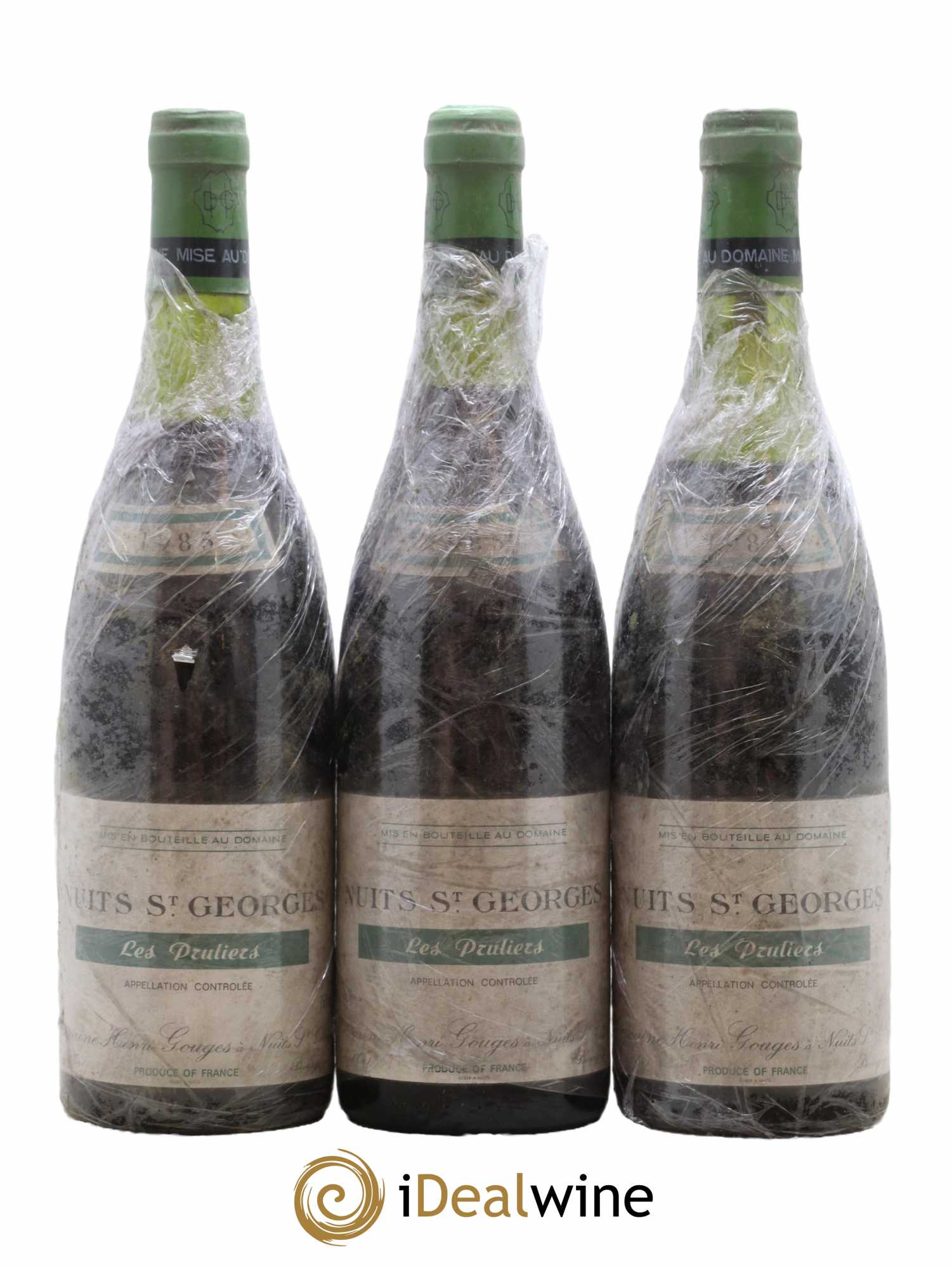 Nuits-Saint-Georges 1er Cru Les Pruliers Henri Gouges 1985 - Lot de 3 bouteilles - 0
