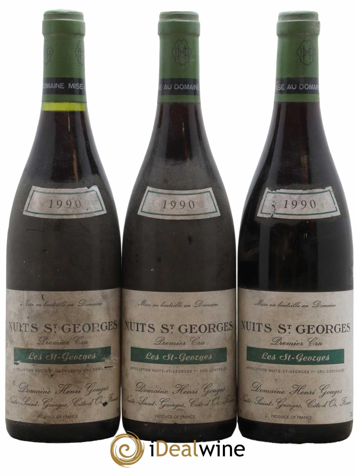 Nuits-Saint-Georges 1er Cru Les Saints Georges Henri Gouges 1990 - Lot de 3 bouteilles - 0