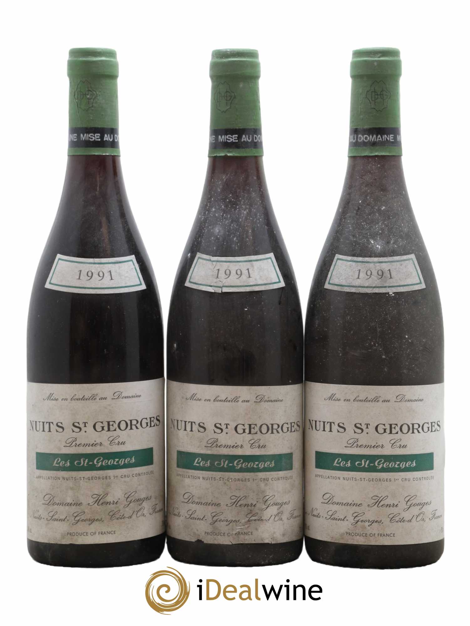 Nuits-Saint-Georges 1er Cru Les Saints Georges Henri Gouges 1991 - Posten von 3 Flaschen - 0