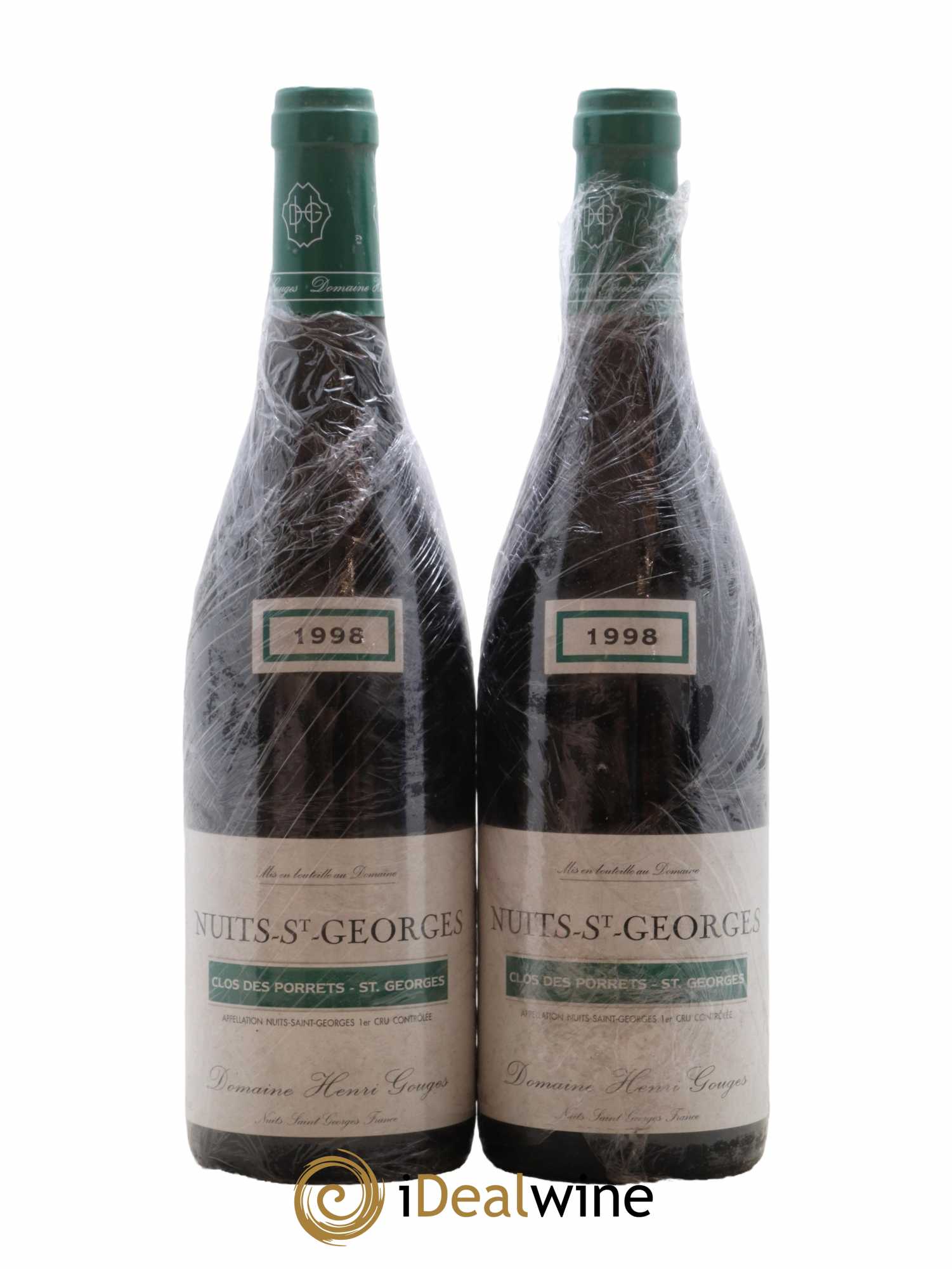 Nuits-Saint-Georges 1er Cru Clos des Porrets St Georges Henri Gouges 1998 - Lot de 2 bouteilles - 0