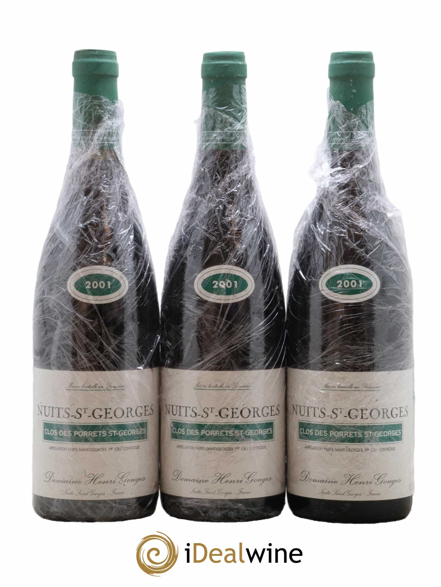 Nuits-Saint-Georges 1er Cru Clos des Porrets St Georges Henri Gouges 2001 - Posten von 3 Flaschen - 0