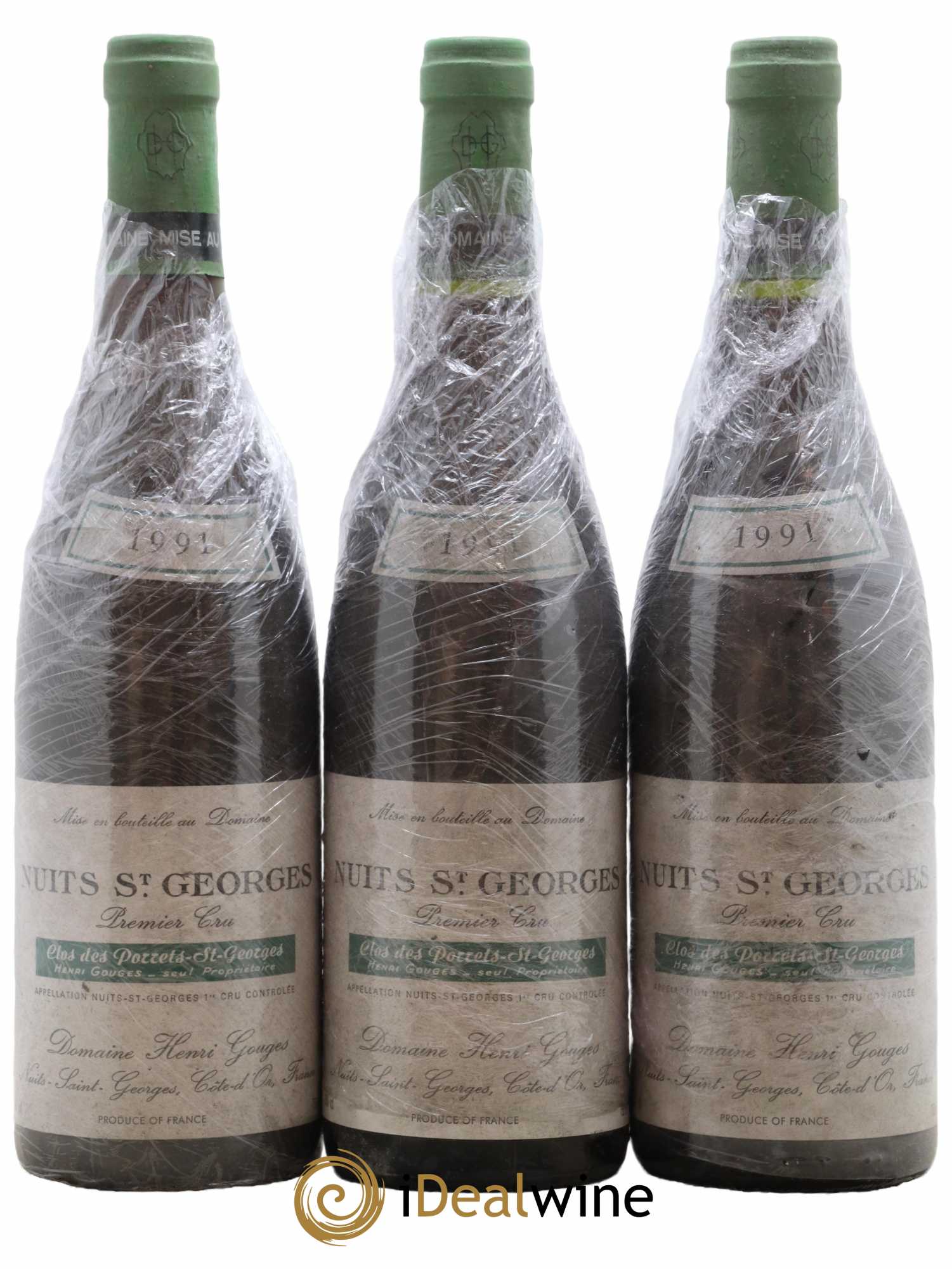 Nuits-Saint-Georges 1er Cru Clos des Porrets St Georges Henri Gouges 1991 - Posten von 3 Flaschen - 0