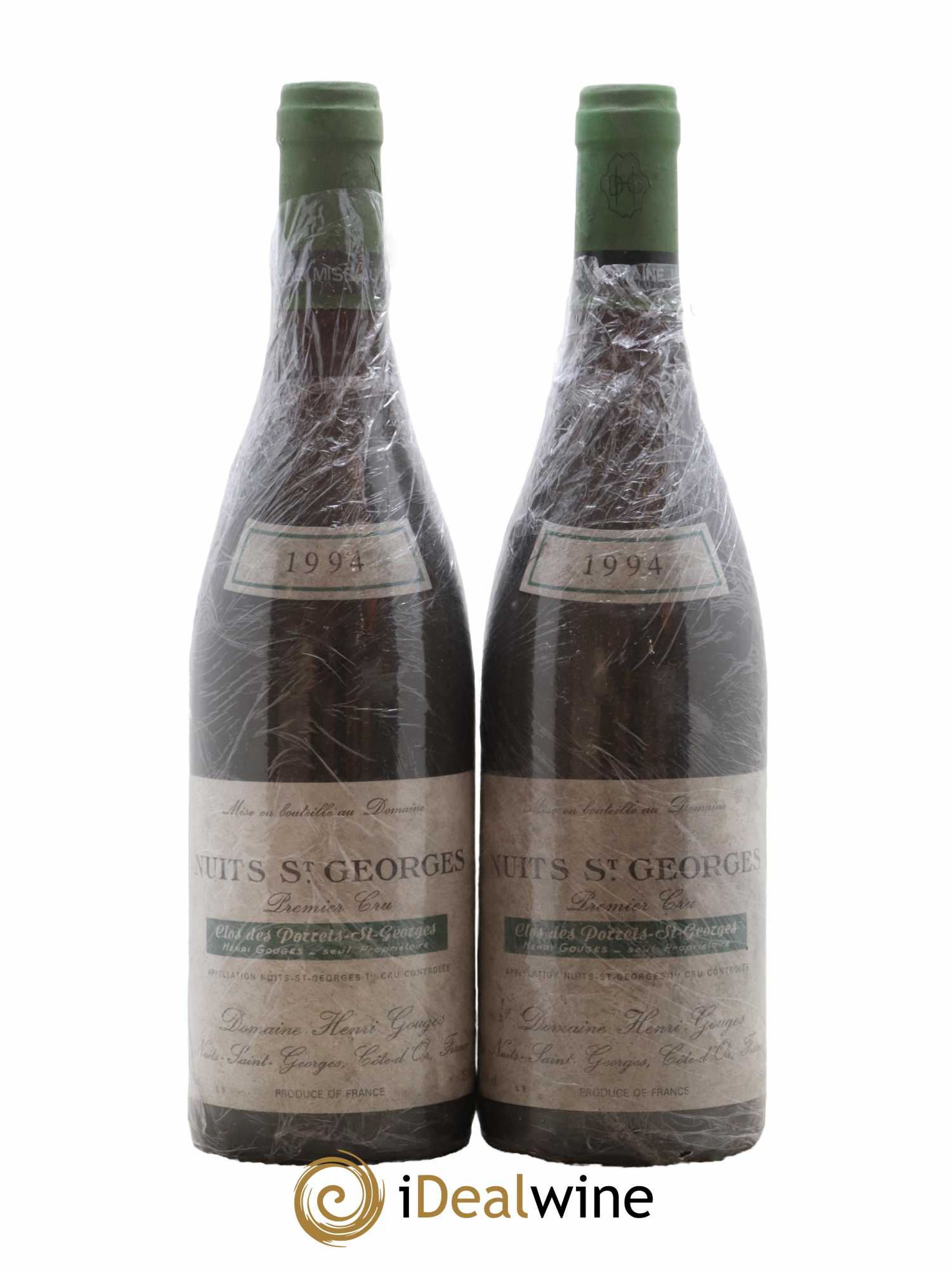 Nuits-Saint-Georges 1er Cru Clos des Porrets St Georges Henri Gouges 1994 - Lot de 2 bouteilles - 0