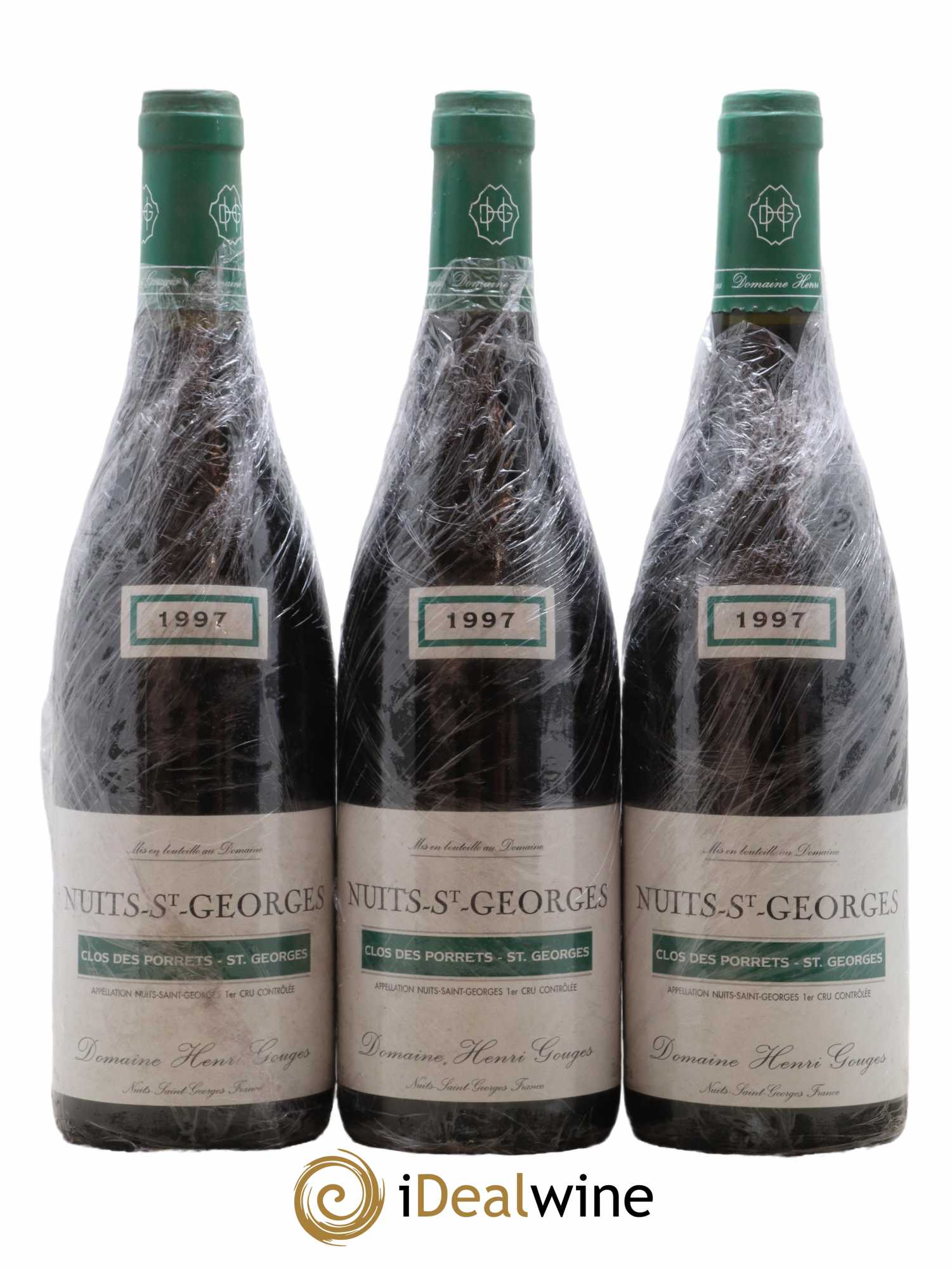 Nuits-Saint-Georges 1er Cru Clos des Porrets St Georges Henri Gouges 1997 - Lot de 3 bouteilles - 0