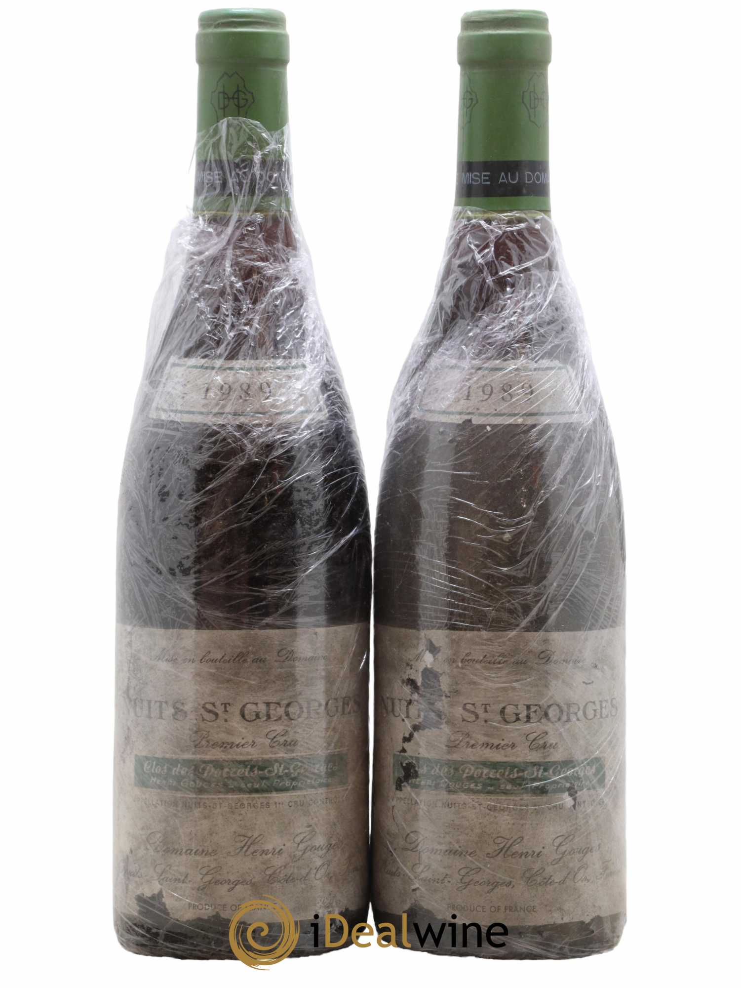 Nuits-Saint-Georges 1er Cru Clos des Porrets St Georges Henri Gouges 1989 - Lot de 2 bouteilles - 0