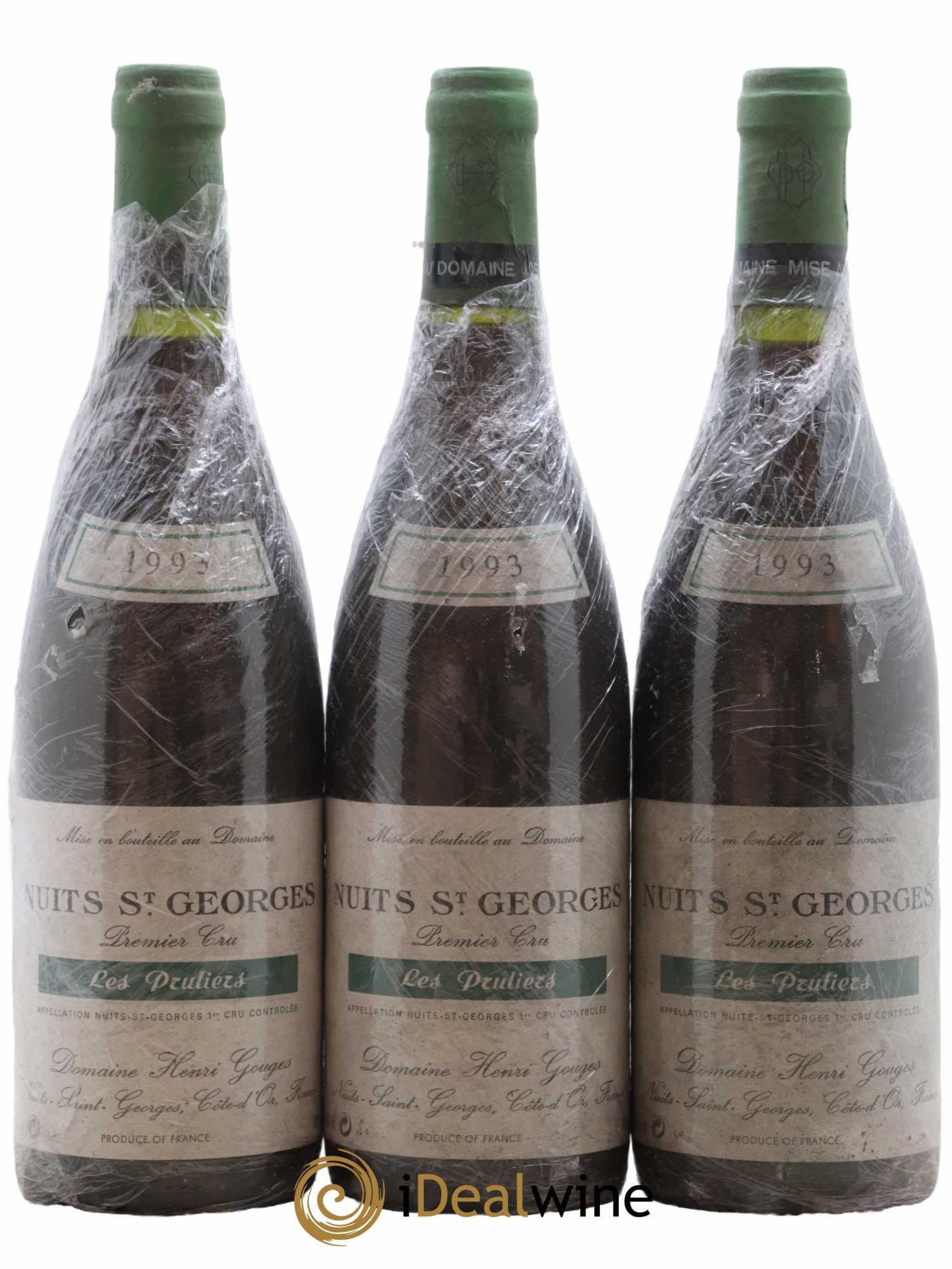 Nuits-Saint-Georges 1er Cru Les Pruliers Henri Gouges 1993 - Posten von 3 Flaschen - 0