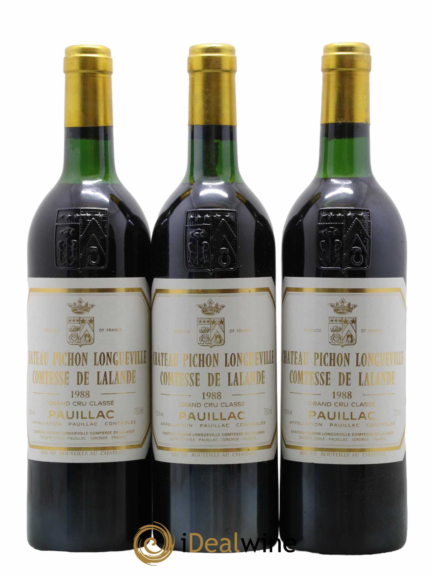 Château Pichon Longueville Comtesse de Lalande 2ème Grand Cru Classé 1988 - Lot de 3 bouteilles - 0