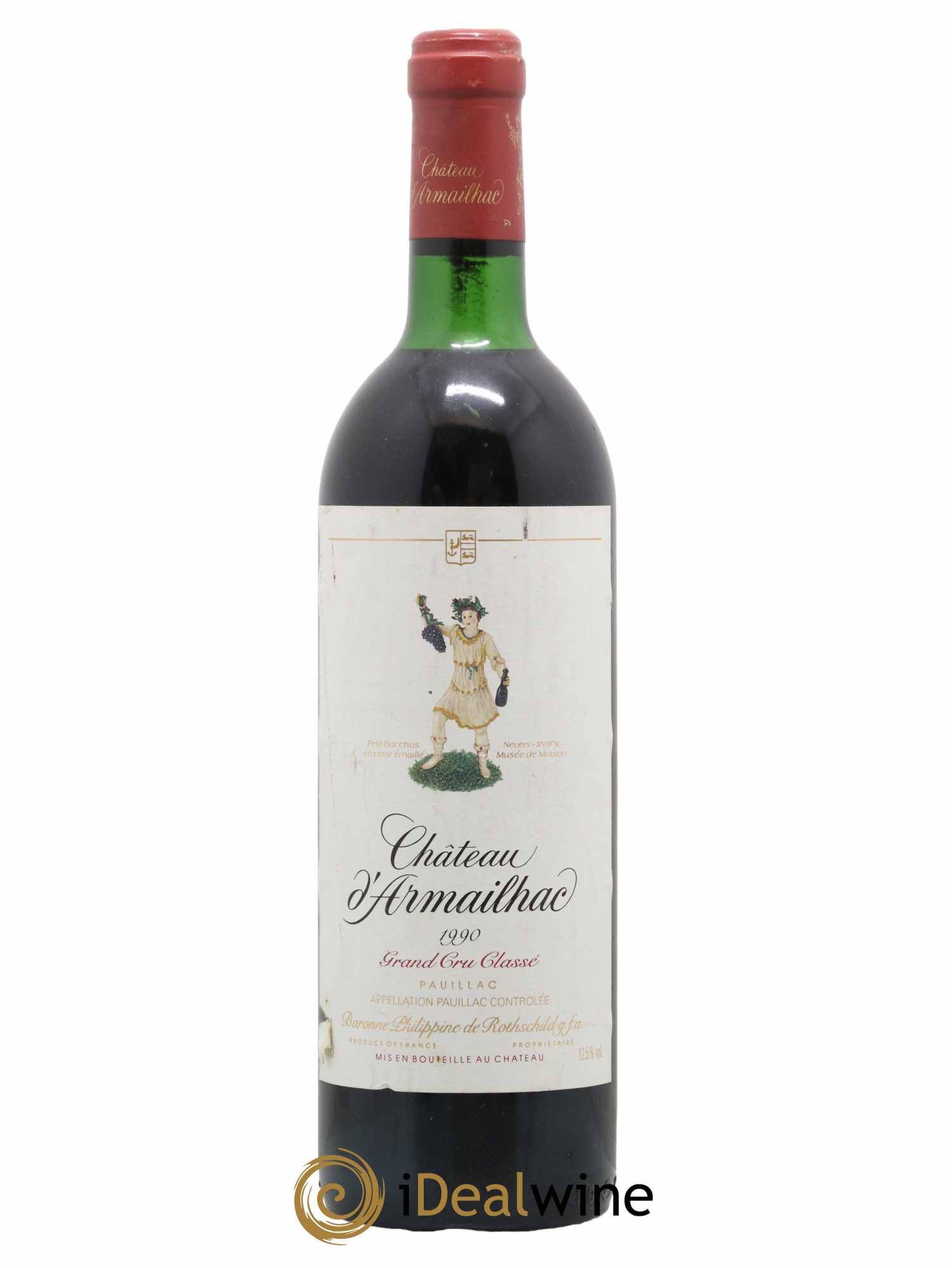 Château d' Armailhac - Mouton Baron(ne) Philippe 5ème Grand Cru Classé 1990 - Lot de 1 bouteille - 0