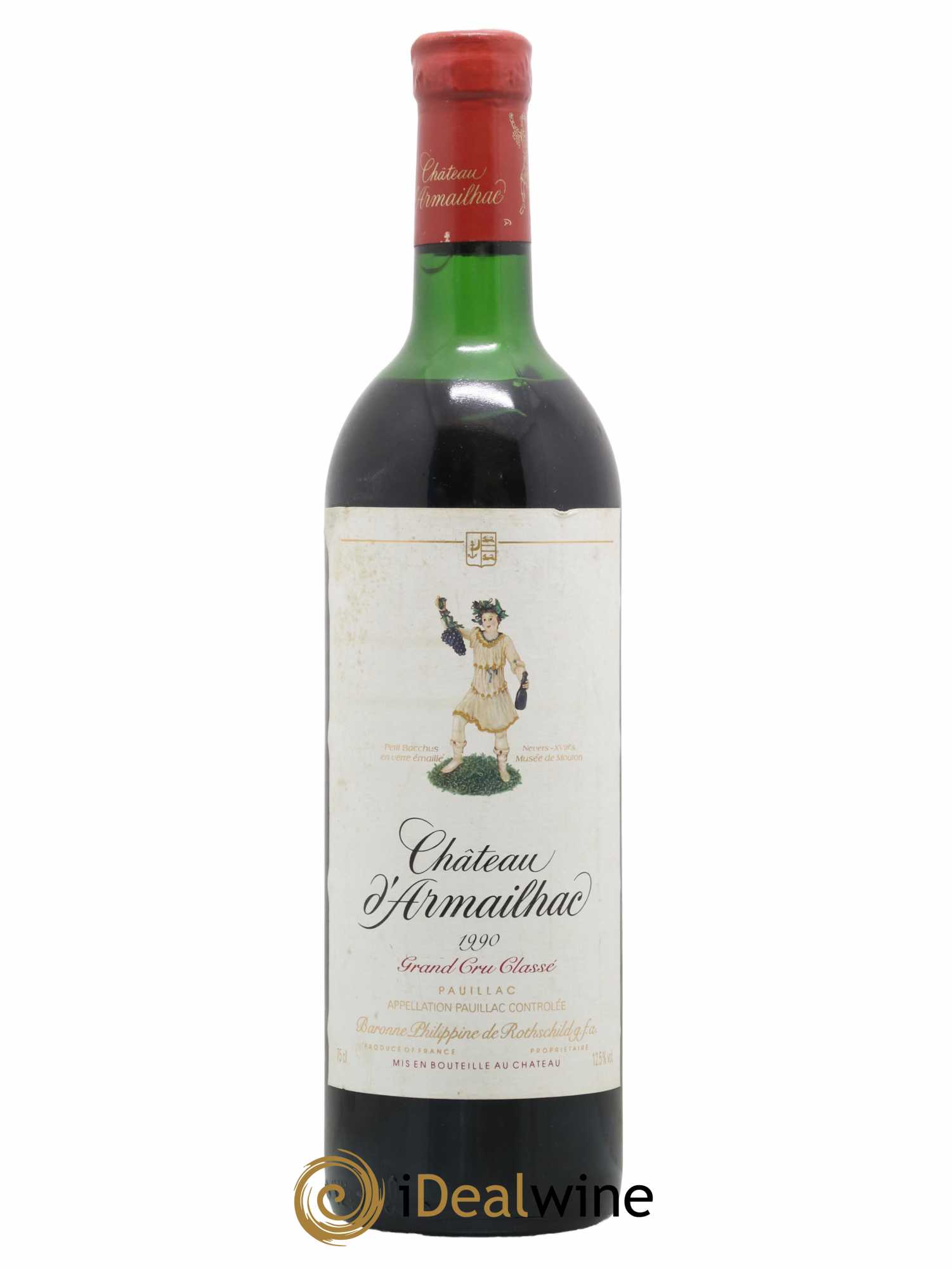 Château d' Armailhac - Mouton Baron(ne) Philippe 5ème Grand Cru Classé 1990 - Lot de 1 bouteille - 0