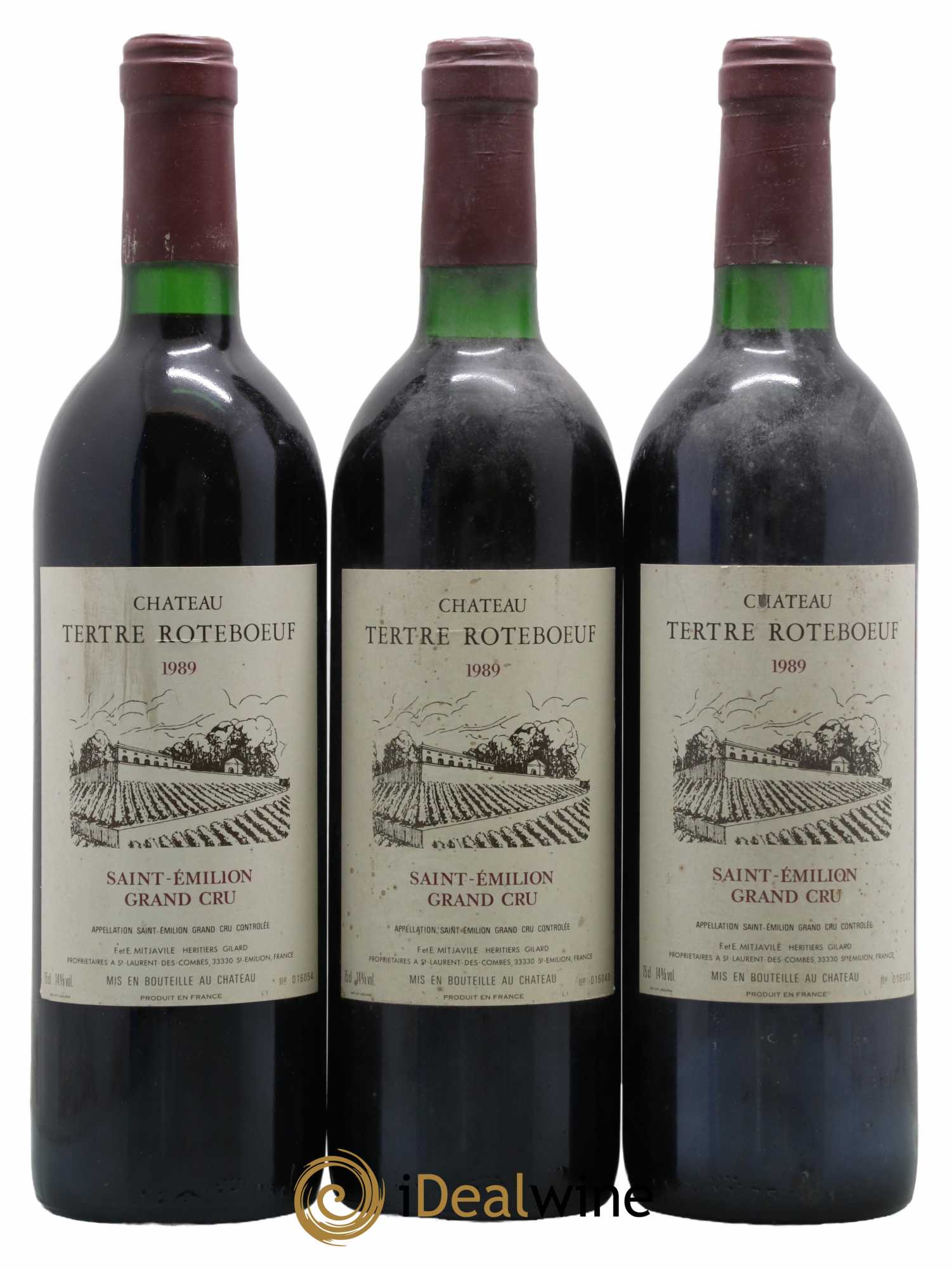Château Tertre Roteboeuf 1989 - Lot of 3 bottles - 0