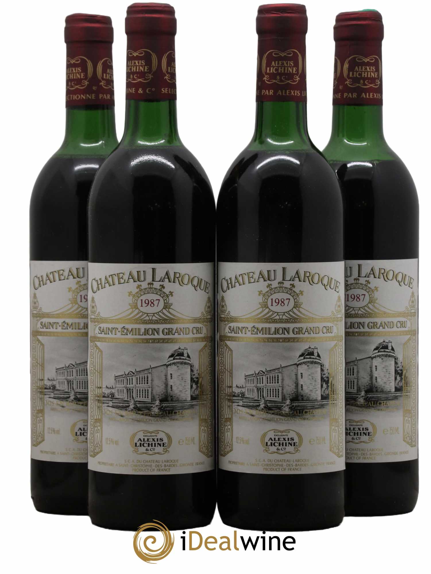 Château Laroque Grand Cru Classé 1987 - Lot de 4 bouteilles - 0