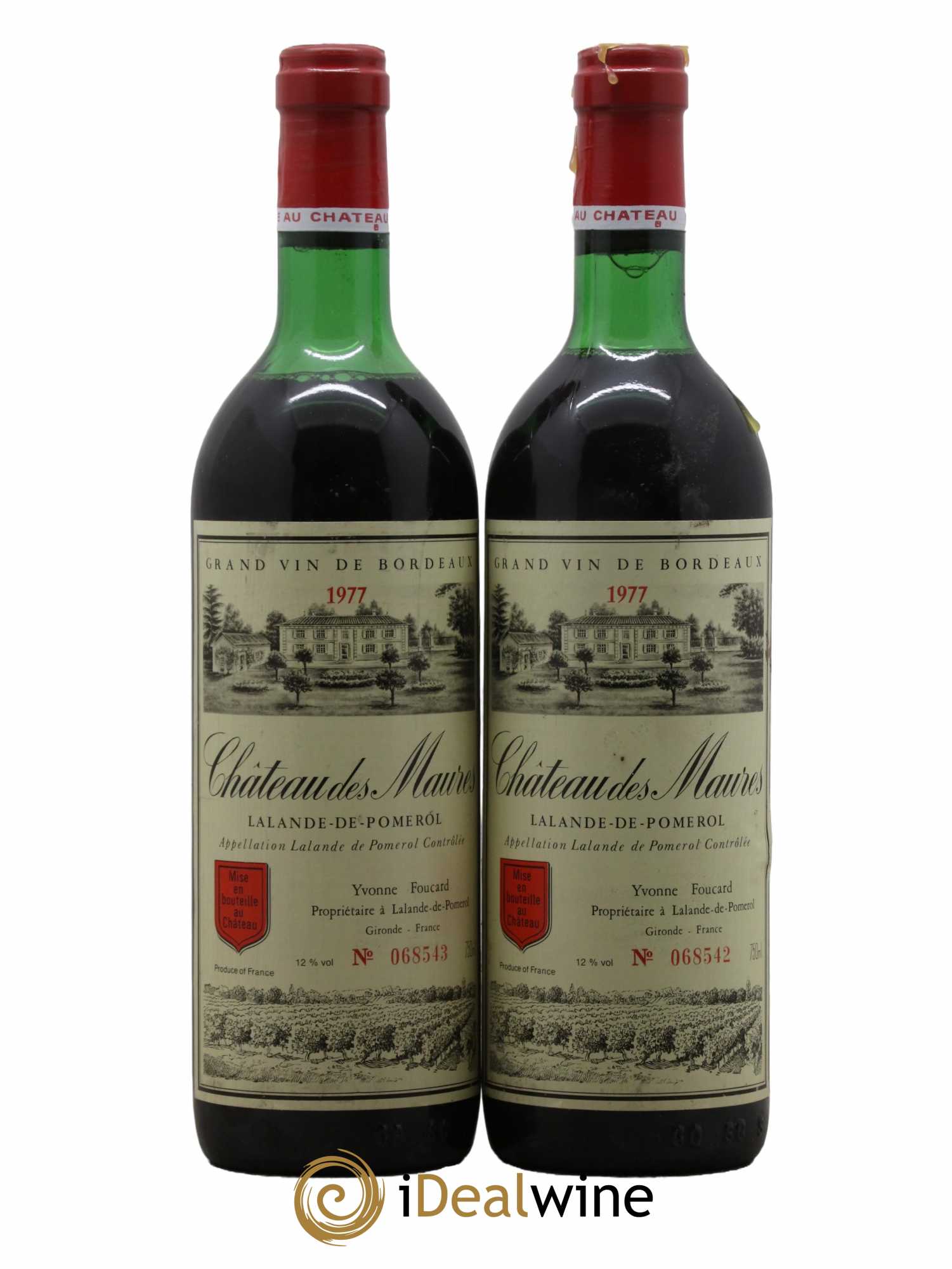 Lalande-de-Pomerol Château Des Maures 1977 - Lot de 2 bouteilles - 0