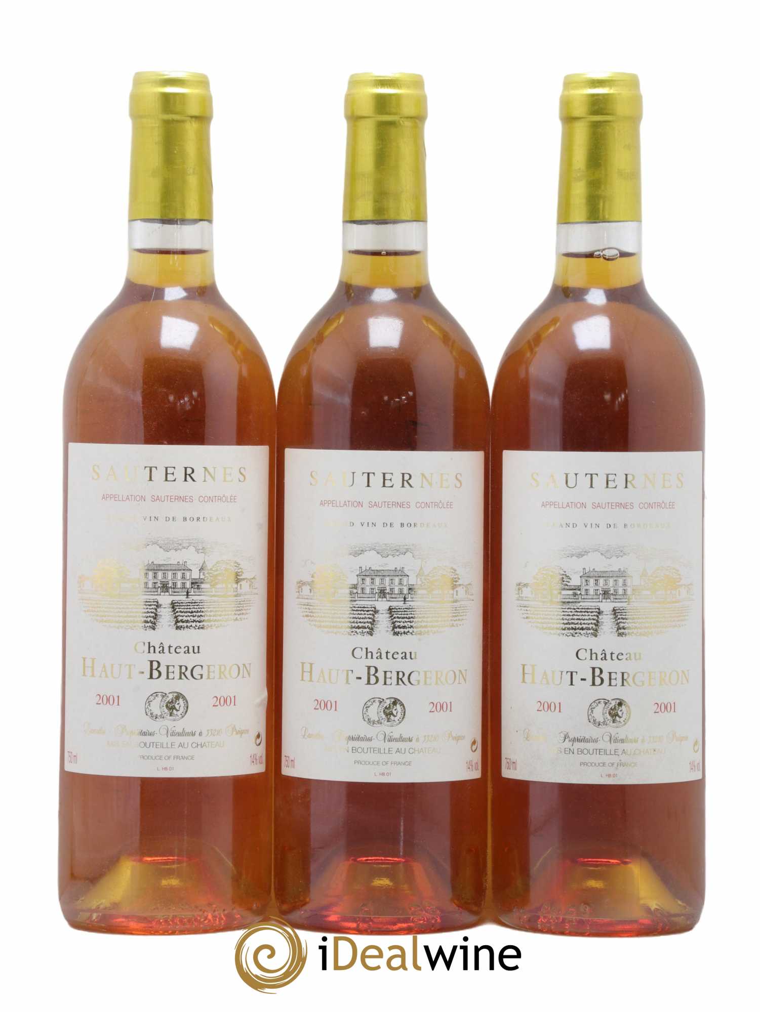 Château Haut-Bergeron 2001 - Lotto di 3 bottiglie - 0