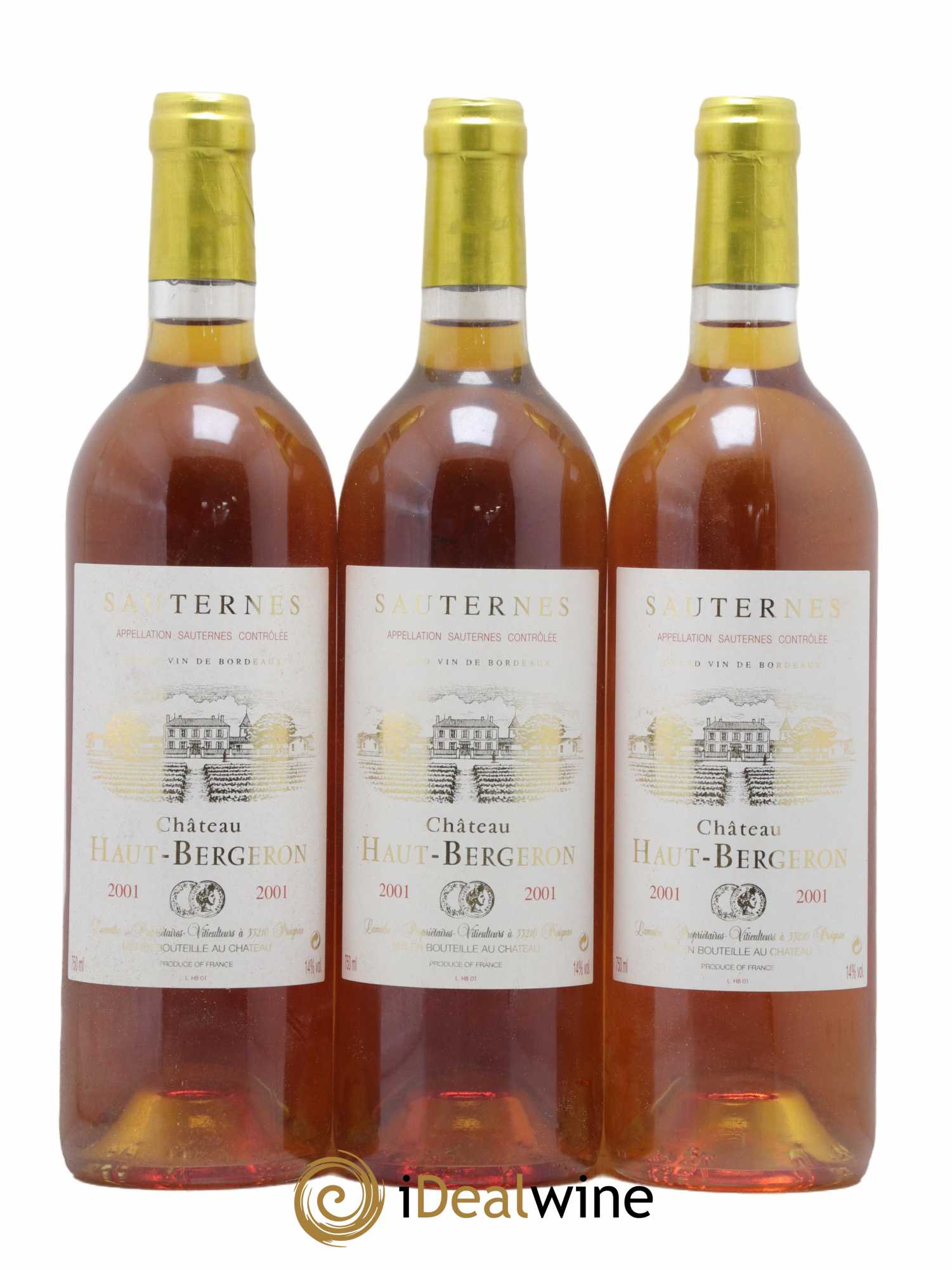 Château Haut-Bergeron 2001 - Lot de 3 bouteilles - 0