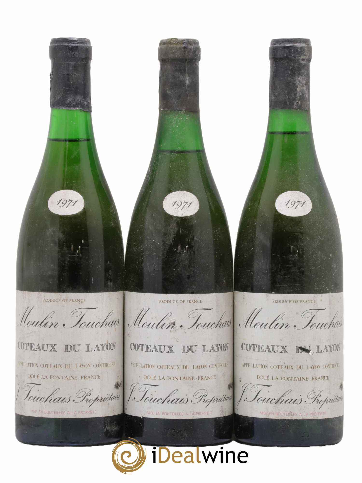Coteaux du Layon Moulin Touchais 1971 - Lotto di 3 bottiglie - 0