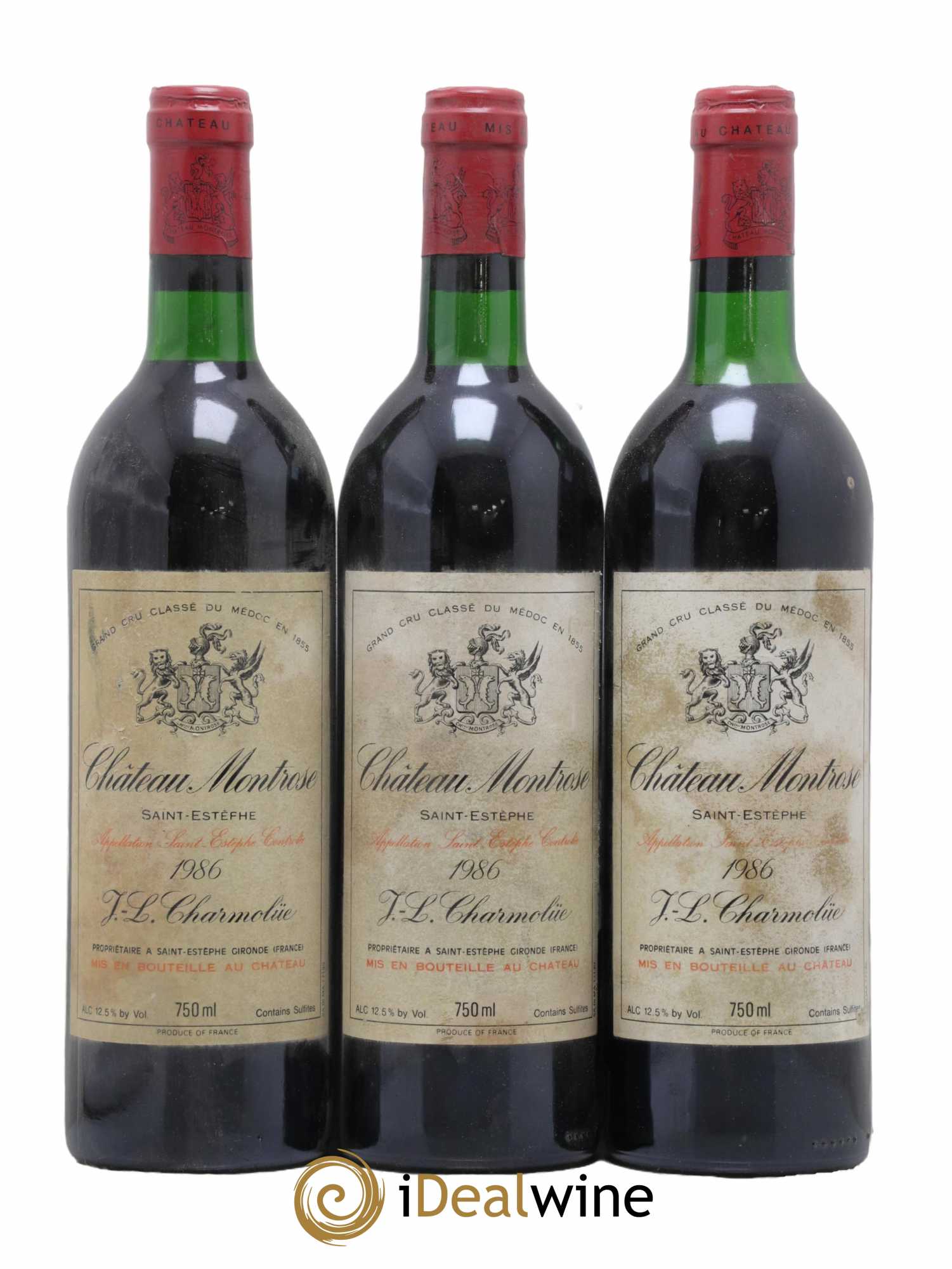 Château Montrose 2ème Grand Cru Classé 1986 - Lot de 3 bouteilles - 0