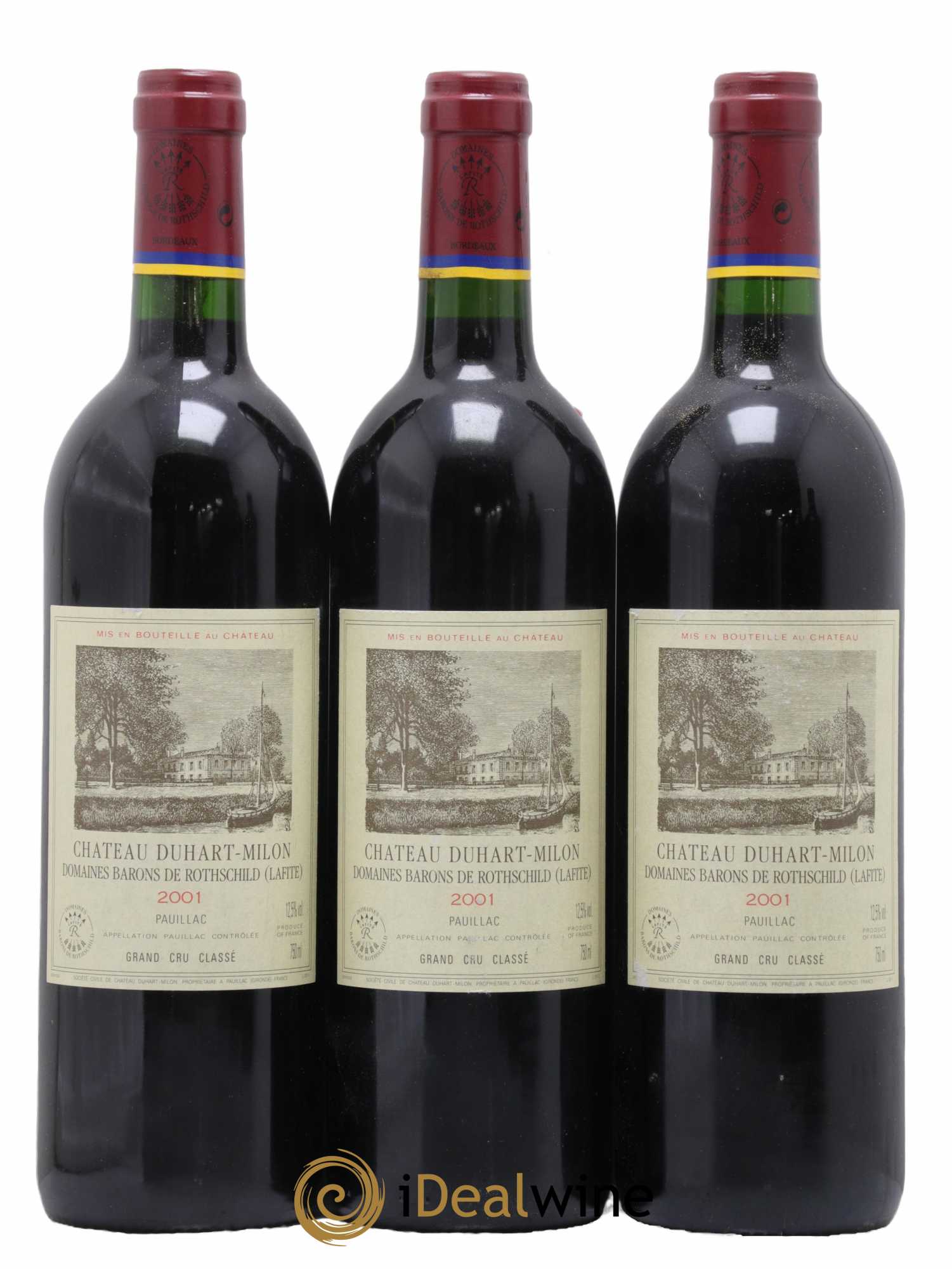 Château Duhart-Milon 4ème Grand Cru Classé 2001 - Lot de 3 bouteilles - 0