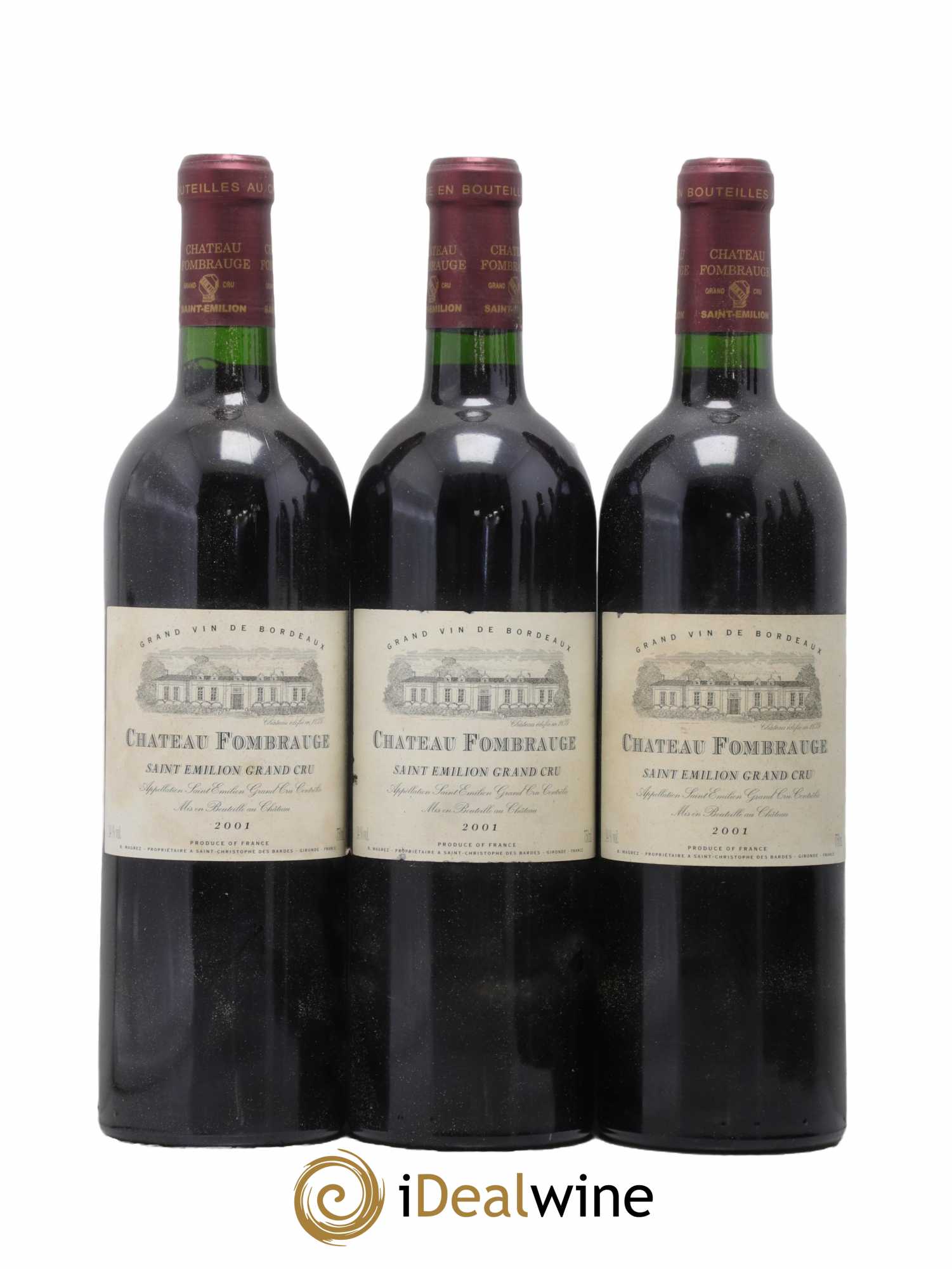 Château Fombrauge Grand Cru Classé 2001 - Lot de 3 bouteilles - 0
