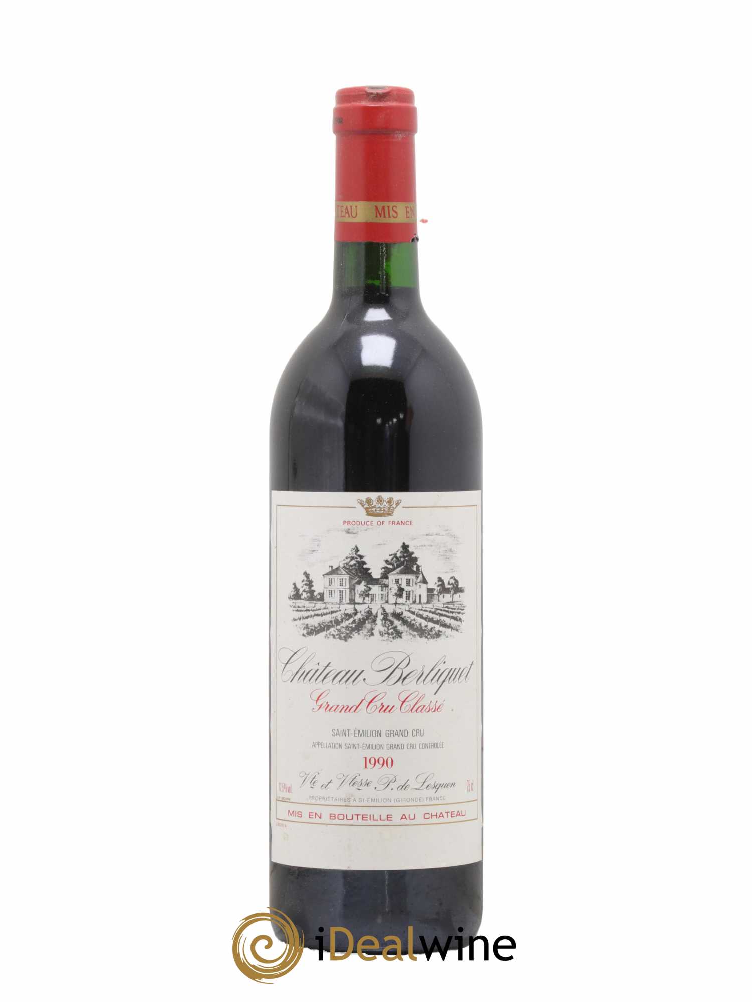 Château Berliquet Grand Cru Classé 1990 - Lot de 1 bouteille - 0