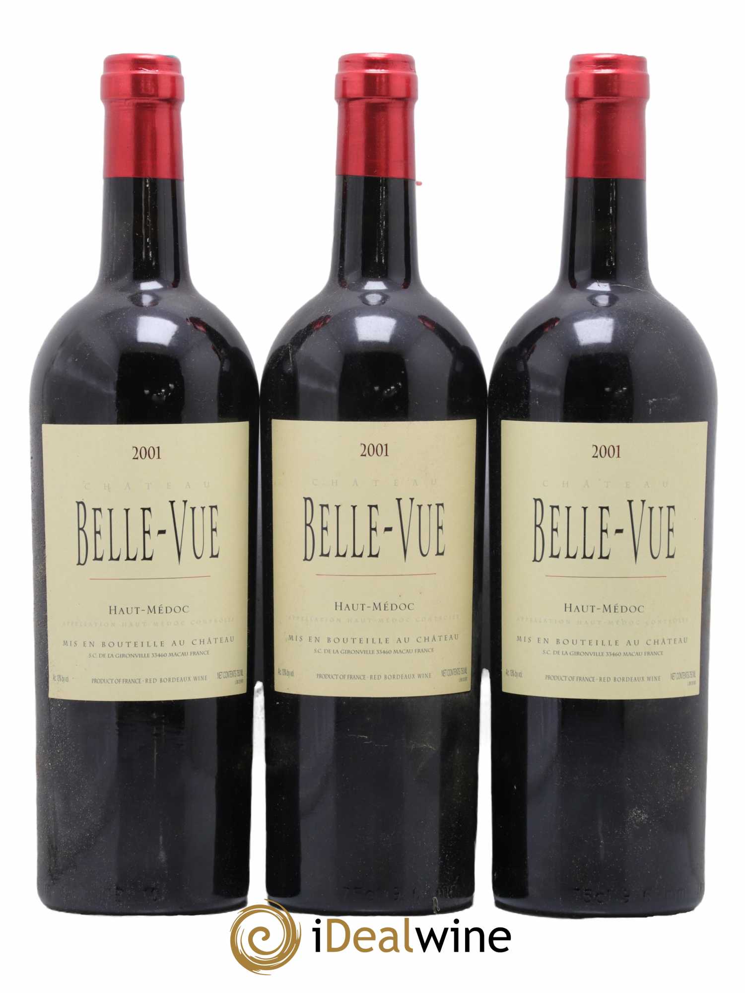 Château Belle-Vue 2001 - Lot de 3 bouteilles - 0