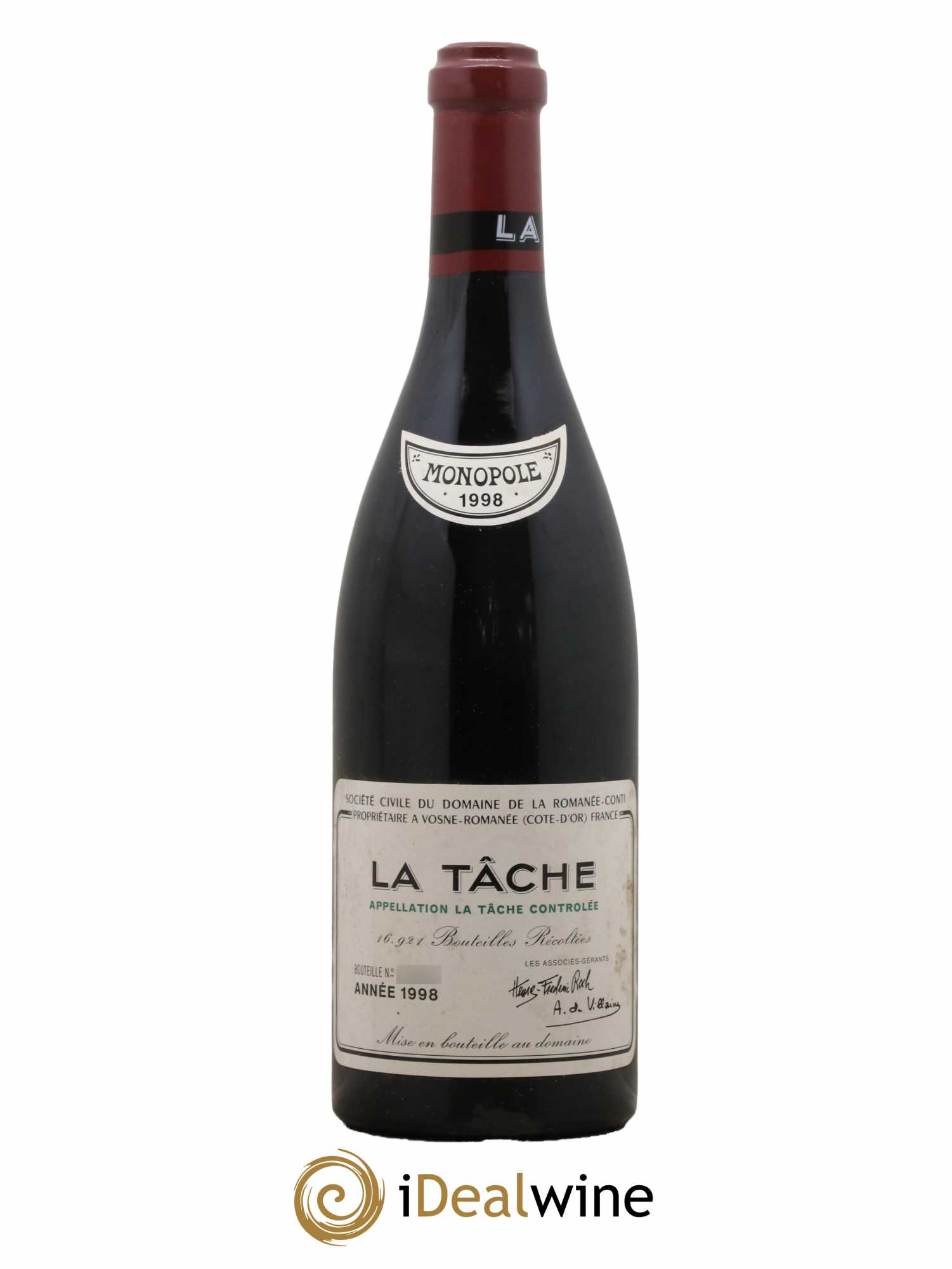 La Tâche Grand Cru Domaine de la Romanée-Conti 1998 - Lot de 1 bouteille - 0