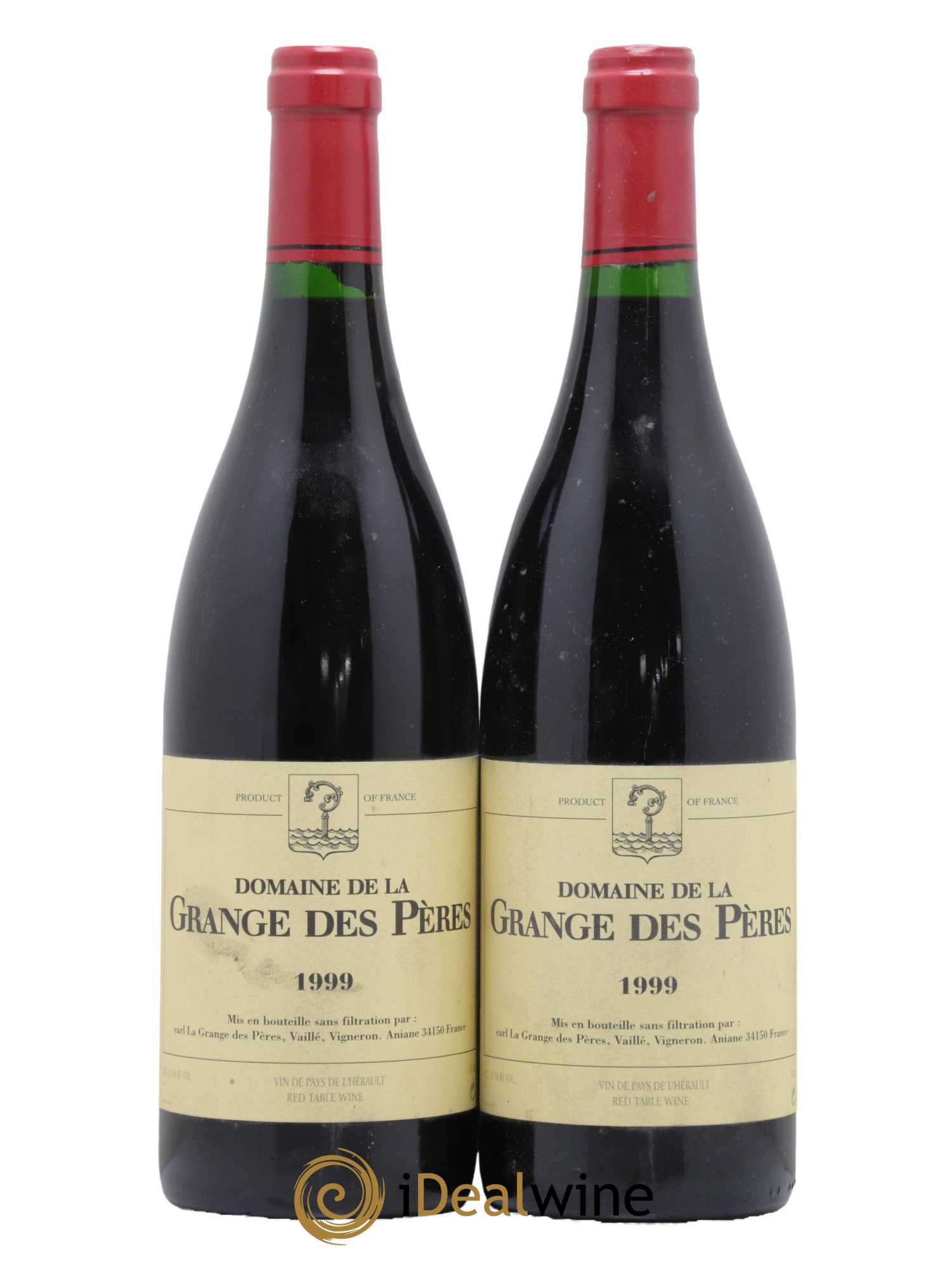 Pays d'Hérault Grange des Pères Laurent Vaillé 1999 - Lotto di 2 bottiglie - 0