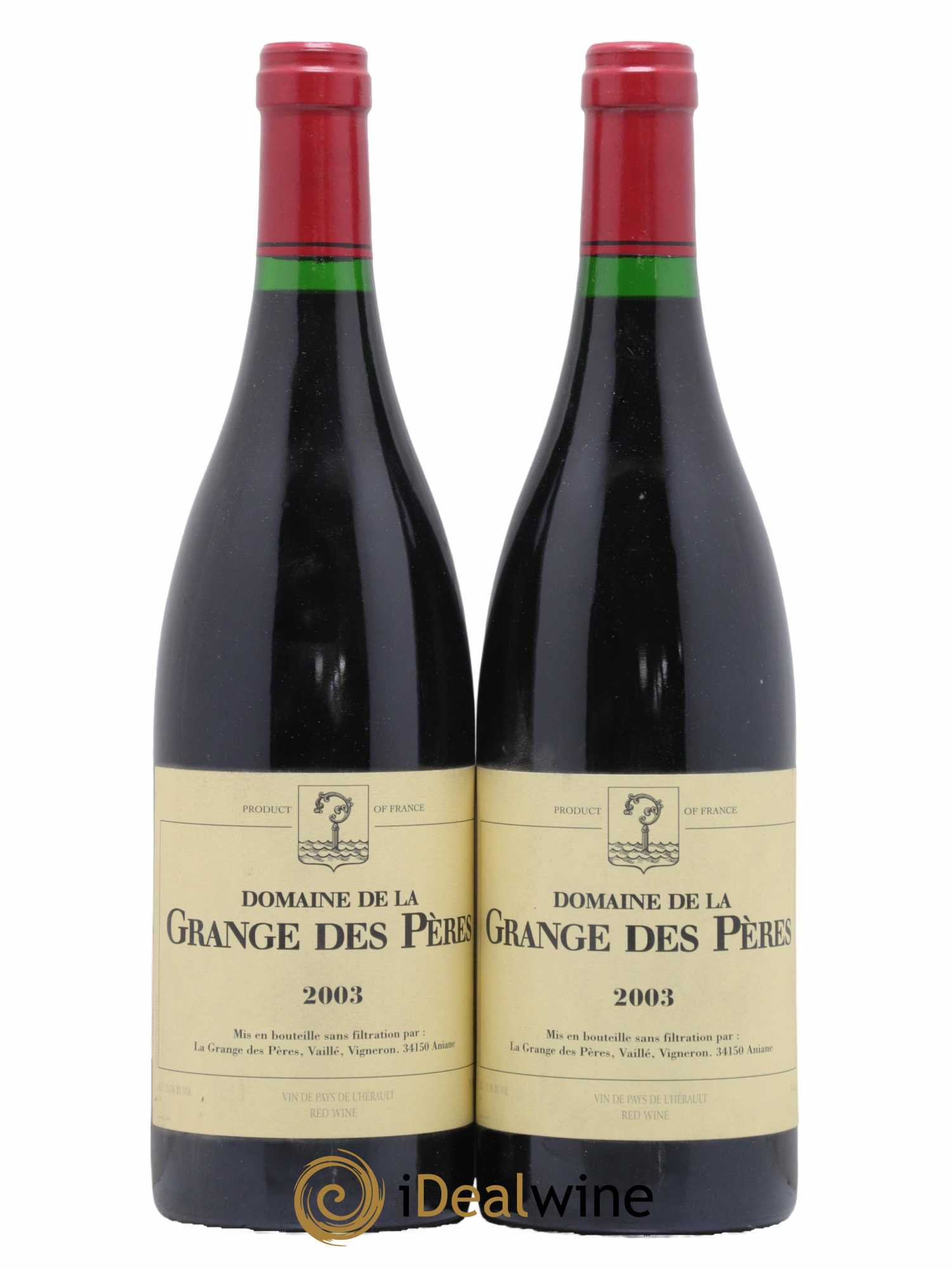 Pays d'Hérault Grange des Pères Laurent Vaillé 2003 - Lot de 2 bouteilles - 0