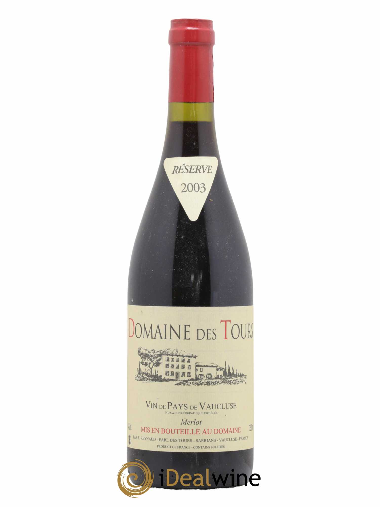 Vaucluse Domaine des Tours Merlot Emmanuel Reynaud 2003 - Lot de 1 bouteille - 0