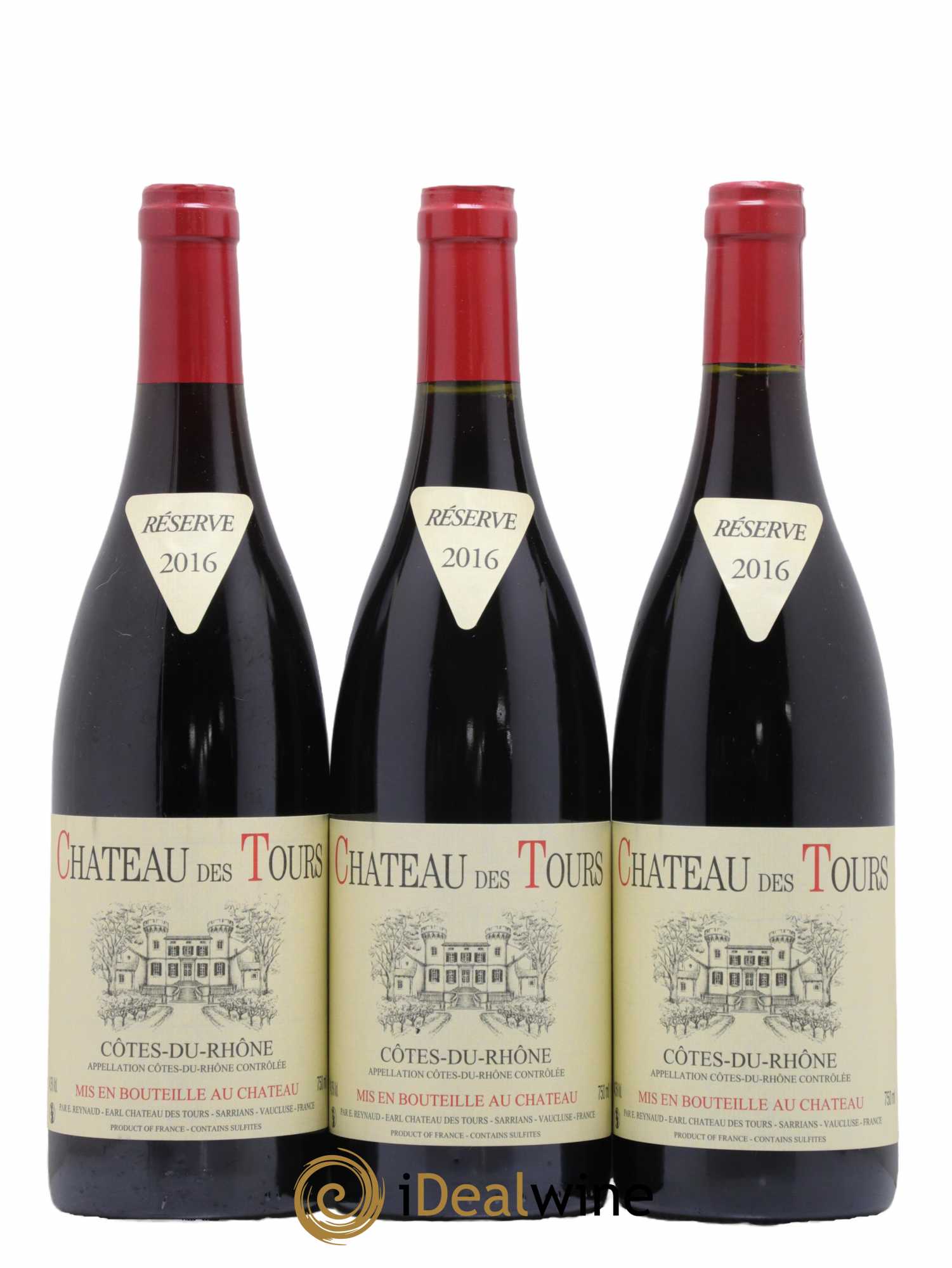 Côtes-du-Rhône Château des Tours Emmanuel Reynaud 2016 - Lot de 3 bouteilles - 0