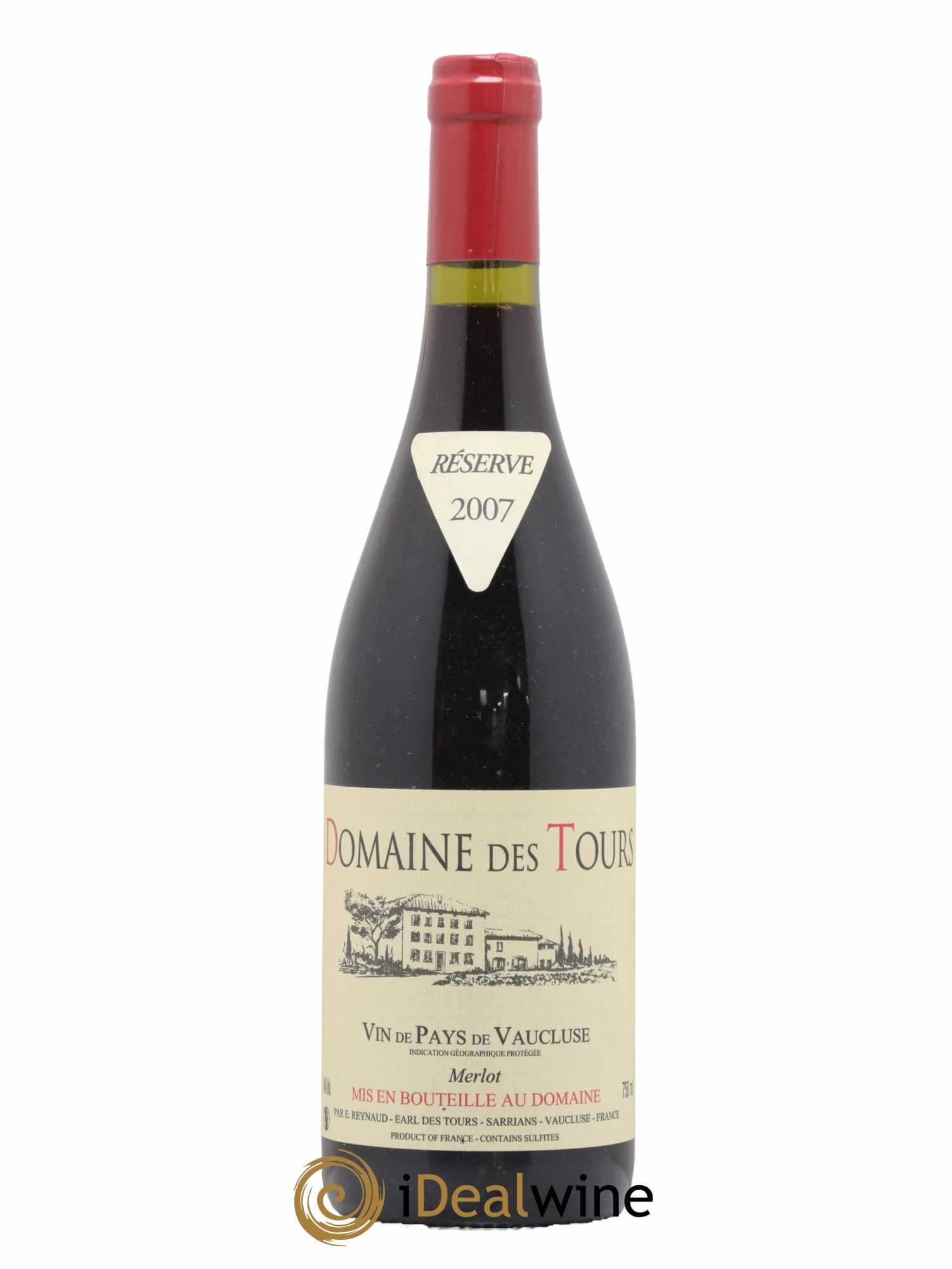 Vaucluse Domaine des Tours Merlot Emmanuel Reynaud 2007 - Lot de 1 bouteille - 0