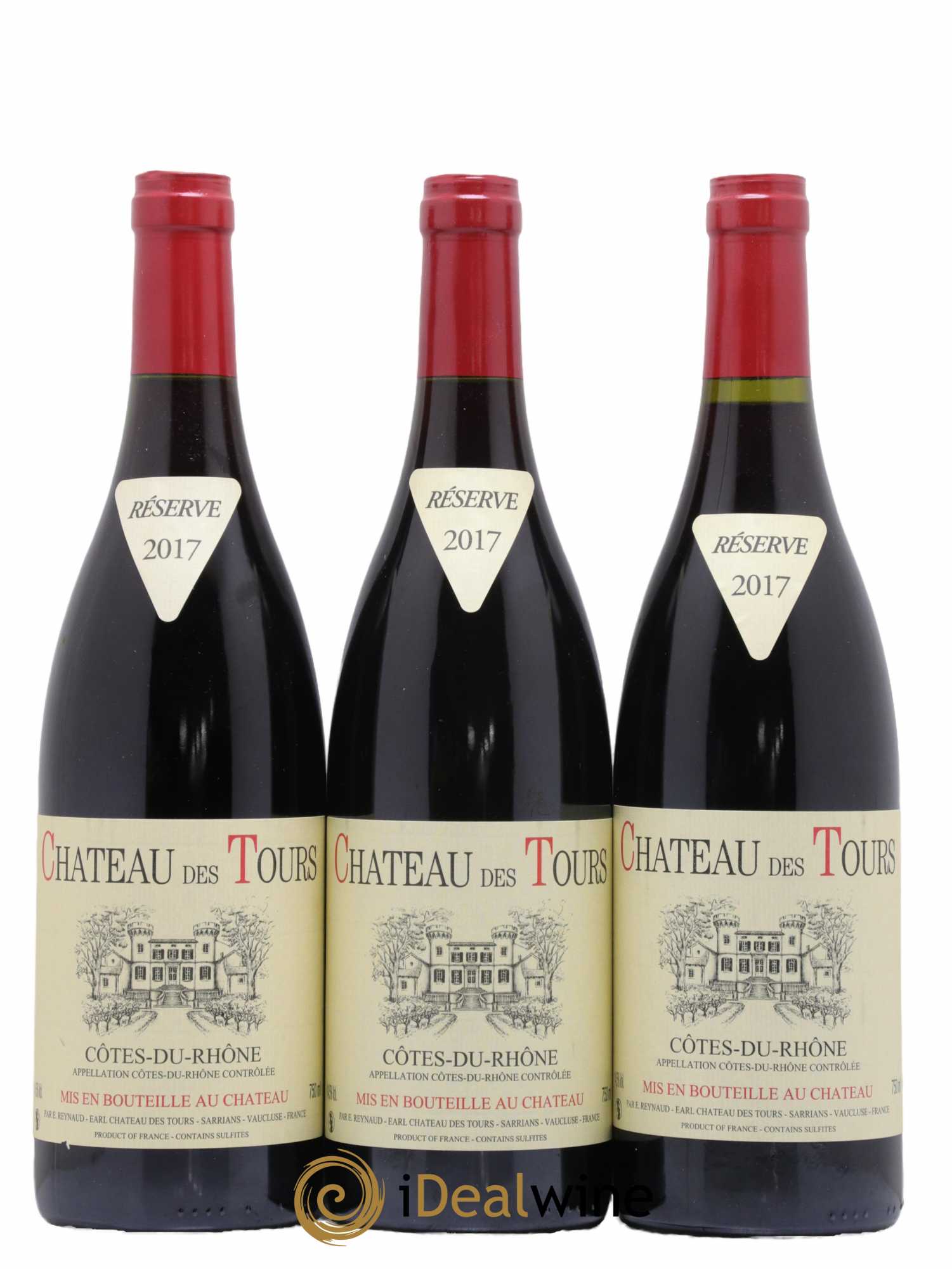 Côtes-du-Rhône Château des Tours Emmanuel Reynaud 2017 - Lot de 3 bouteilles - 0