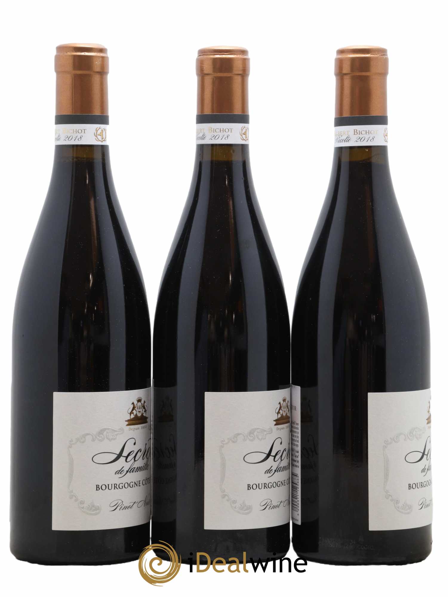 Bourgogne Pinot Noir Secret de famille Albert Bichot  2018 - Lot of 3 bottles - 1