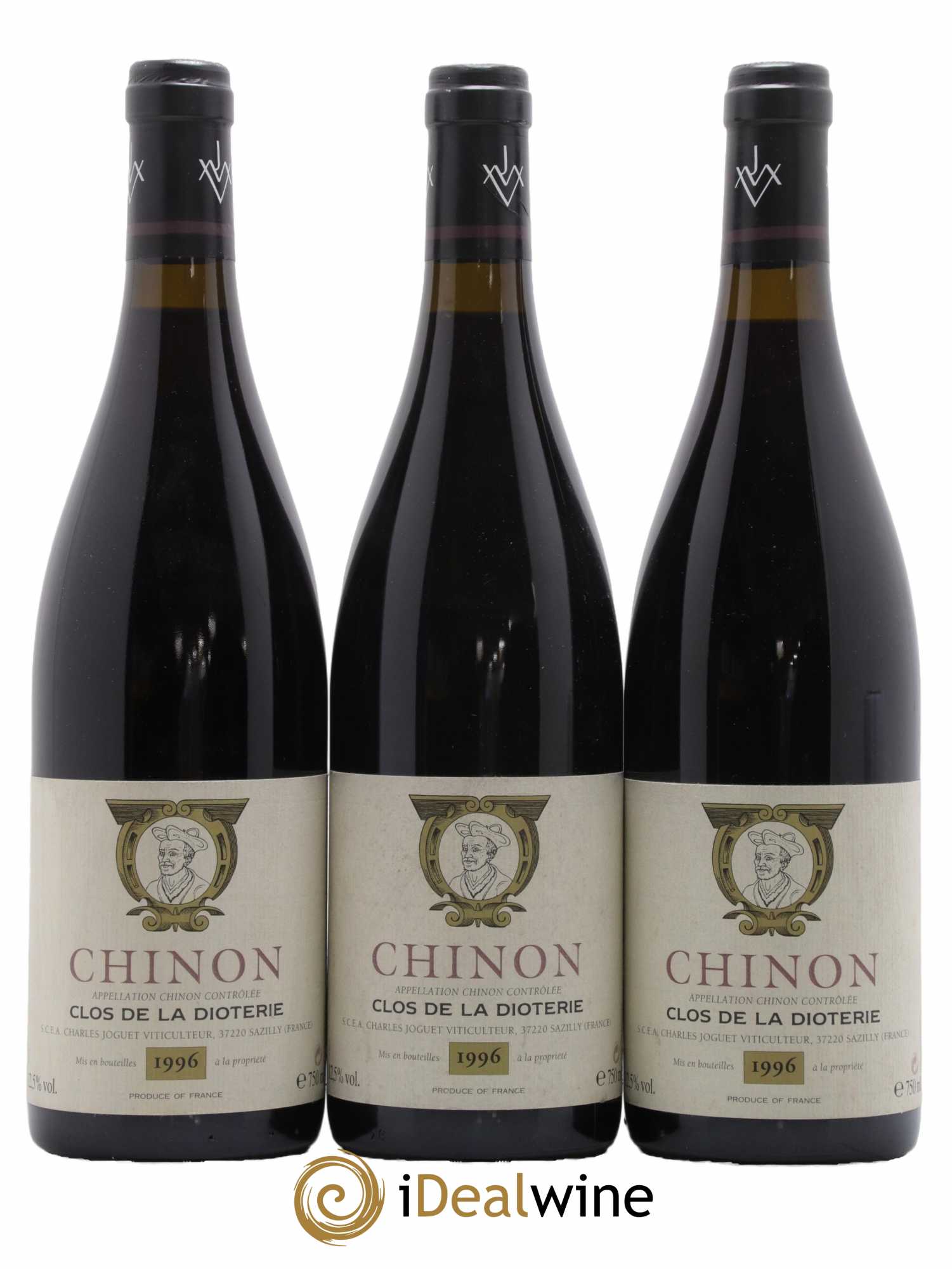 Chinon Clos de La Dioterie Charles Joguet 1996 - Lot de 3 bouteilles - 0