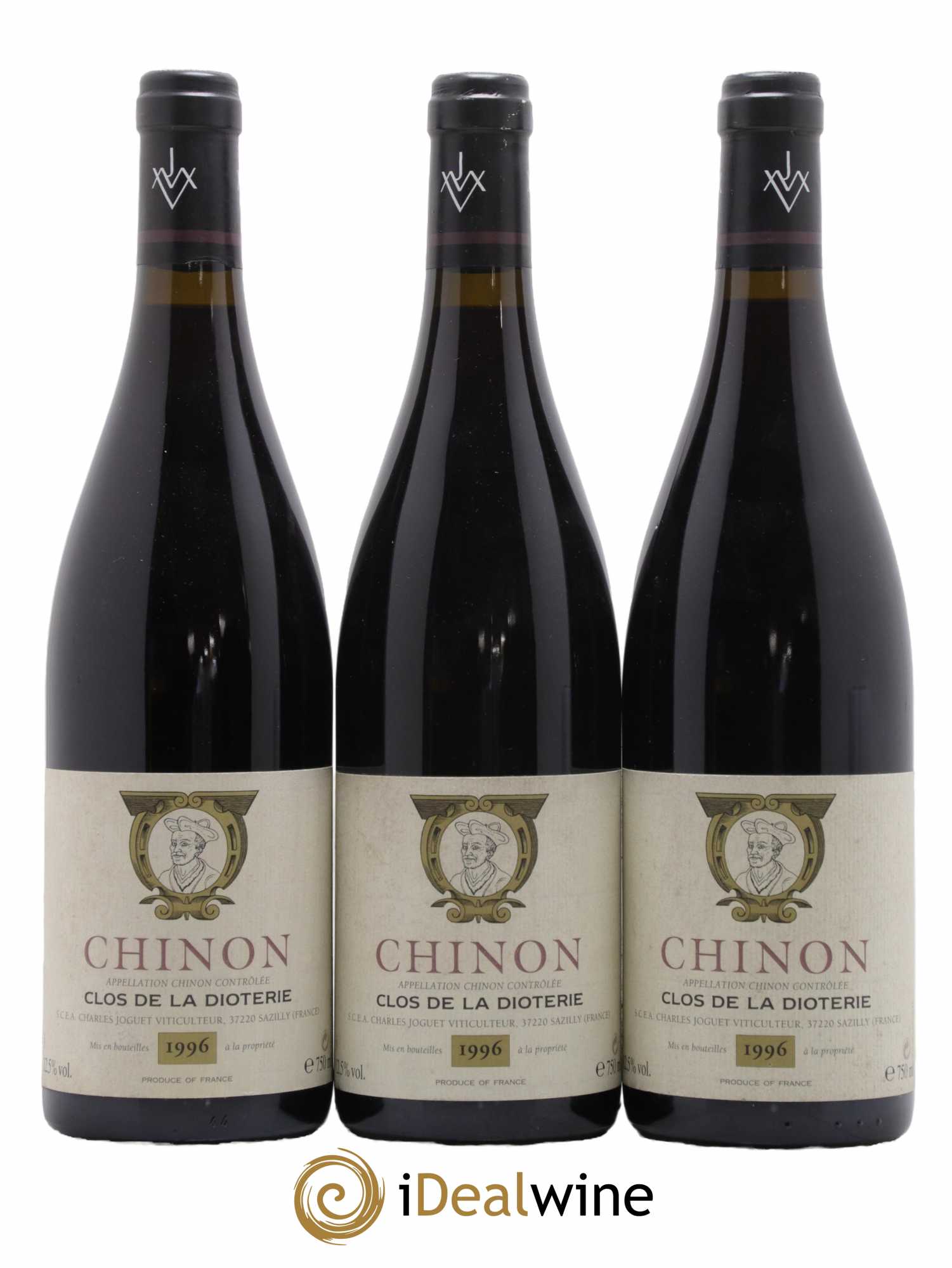 Chinon Clos de La Dioterie Charles Joguet 1996 - Lot de 3 bouteilles - 0