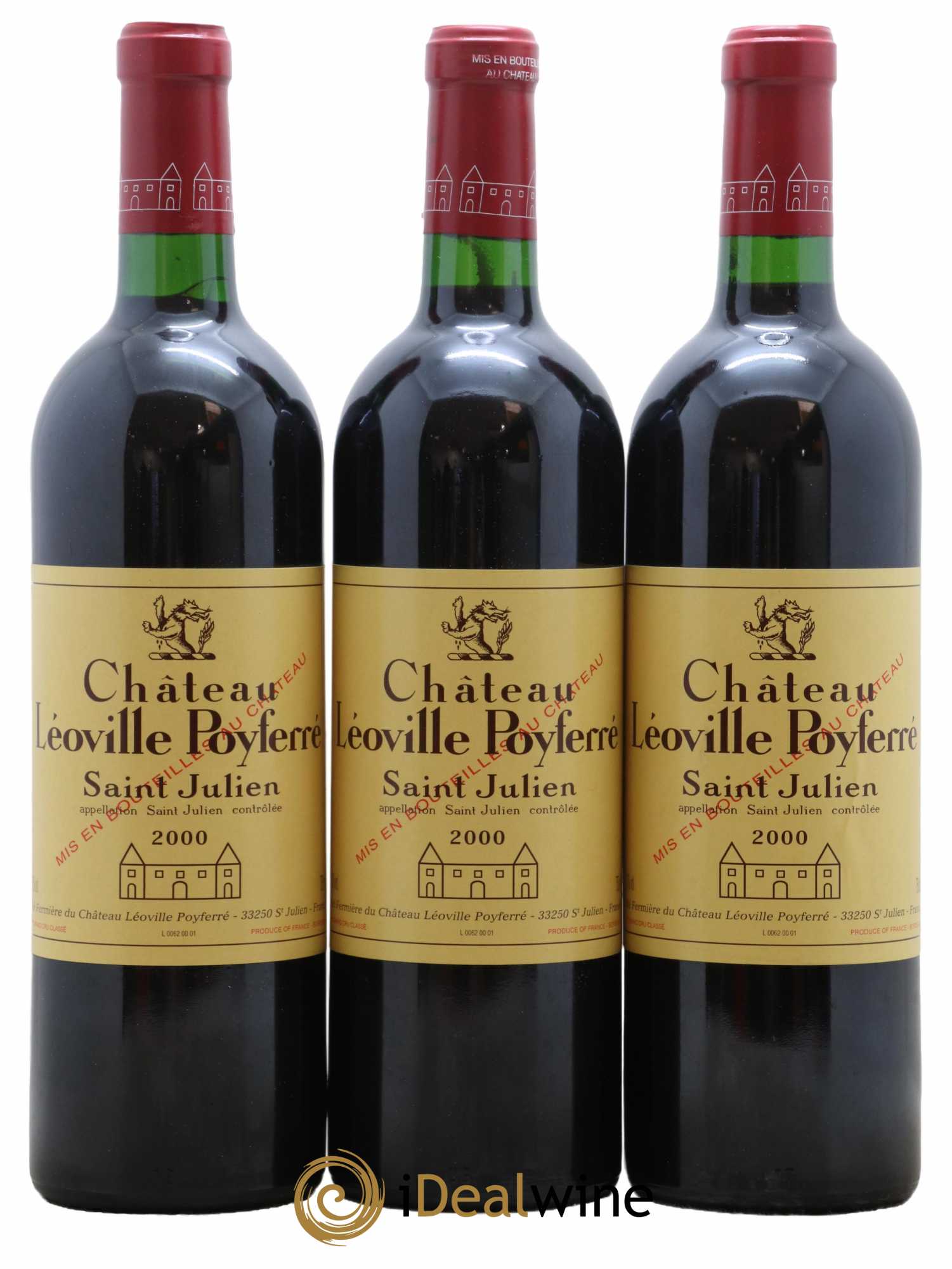 Château Léoville Poyferré 2ème Grand Cru Classé 2000 - Lot de 3 bouteilles - 0