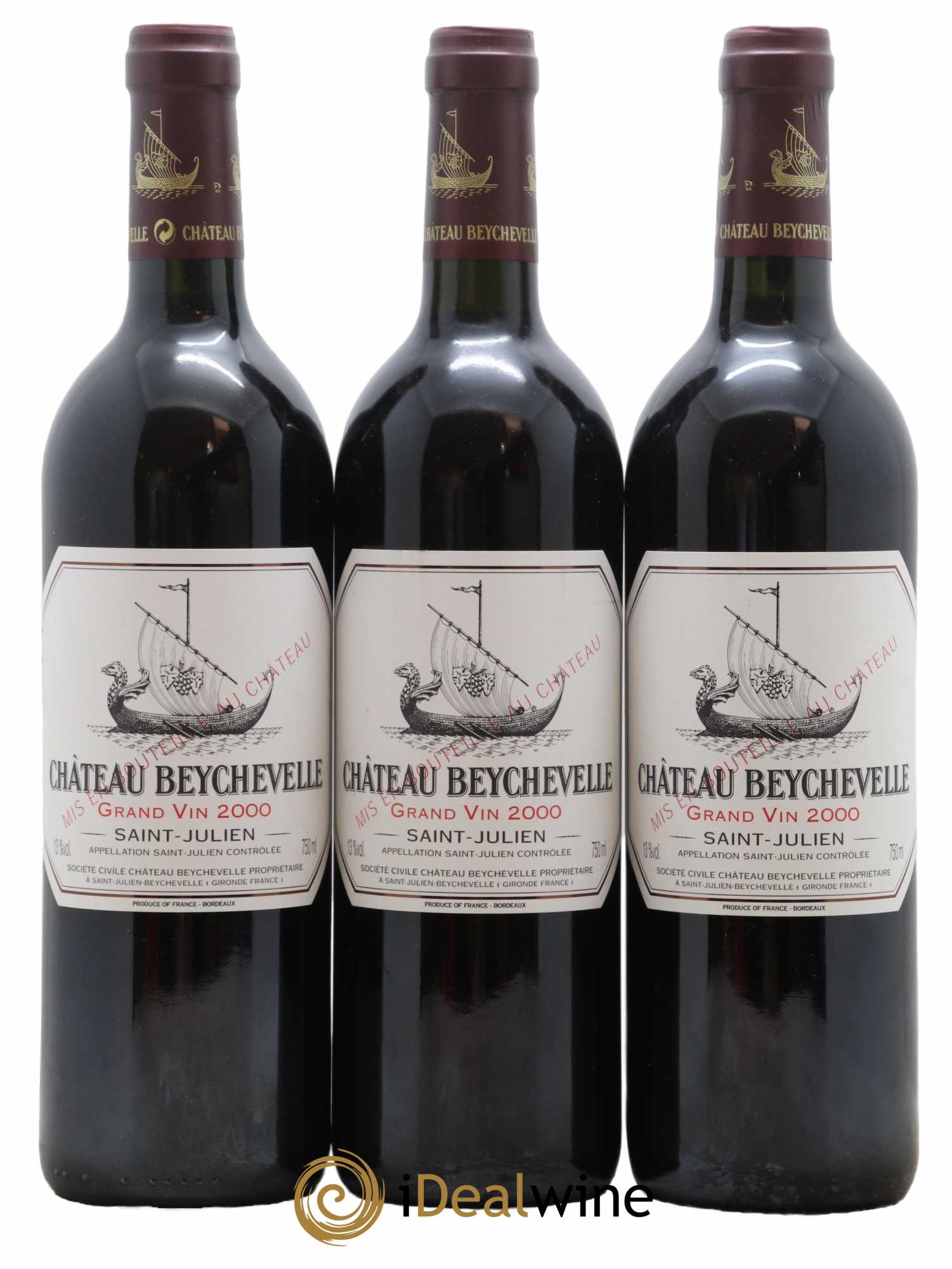 Château Beychevelle 4ème Grand Cru Classé 2000 - Lot de 3 bouteilles - 0