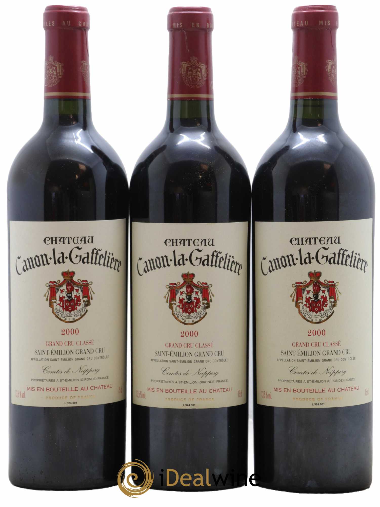 Château Canon la Gaffelière 1er Grand Cru Classé B 2000 - Lot de 3 bouteilles - 0