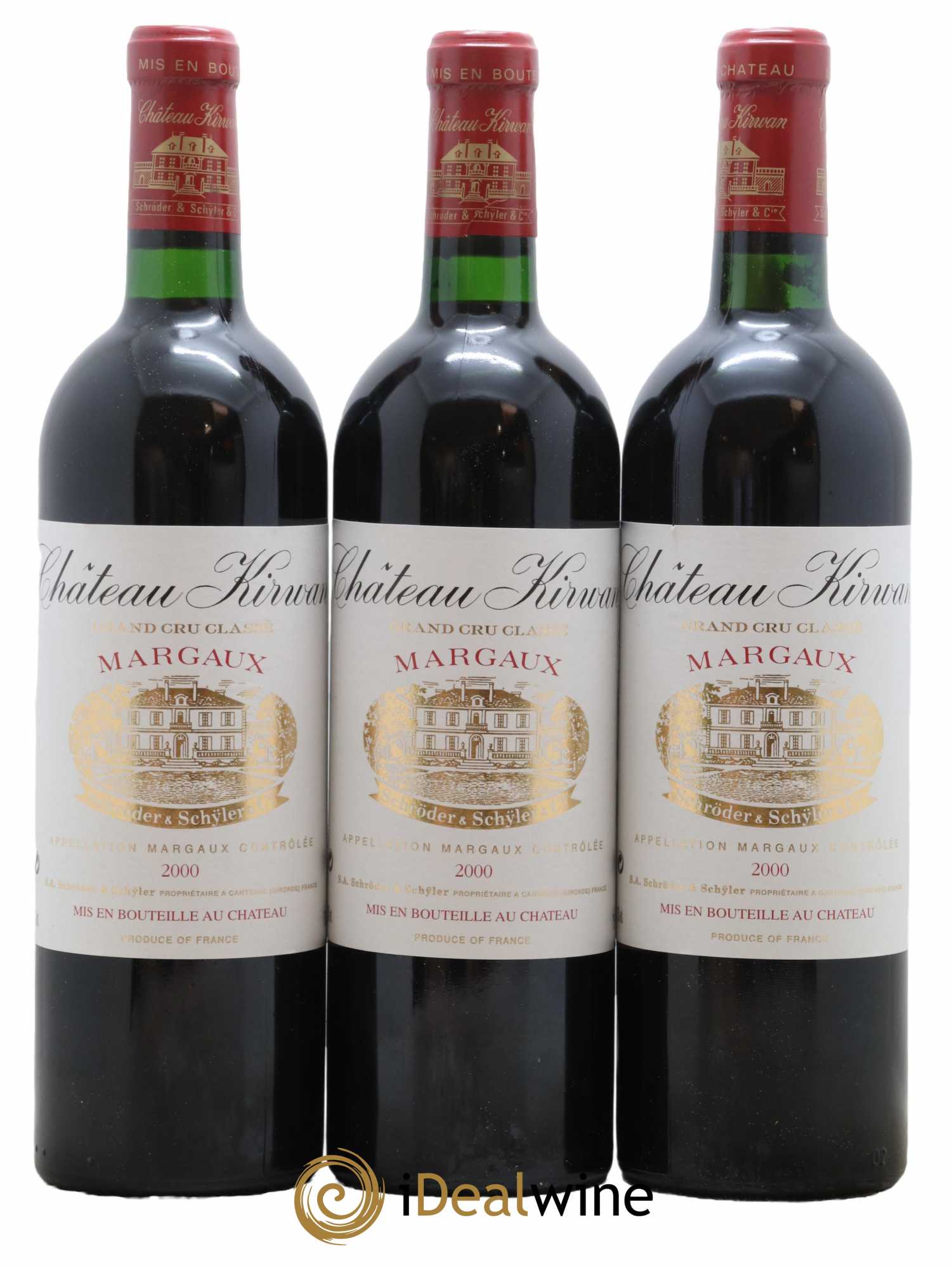 Château Kirwan 3ème Grand Cru Classé 2000 - Lot de 3 bouteilles - 0
