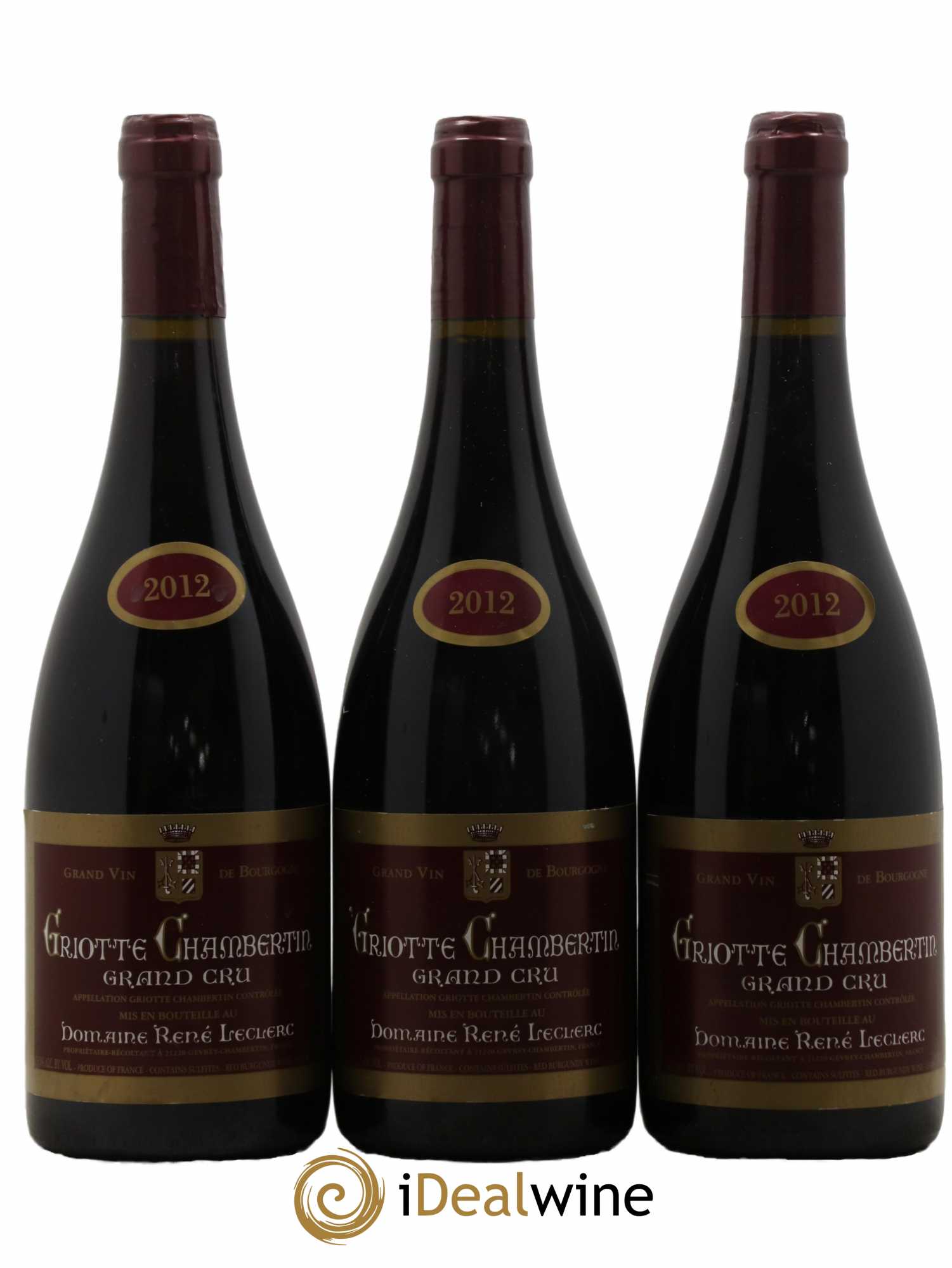 Griotte-Chambertin Grand Cru René Leclerc 2012 - Lot de 3 bouteilles - 0