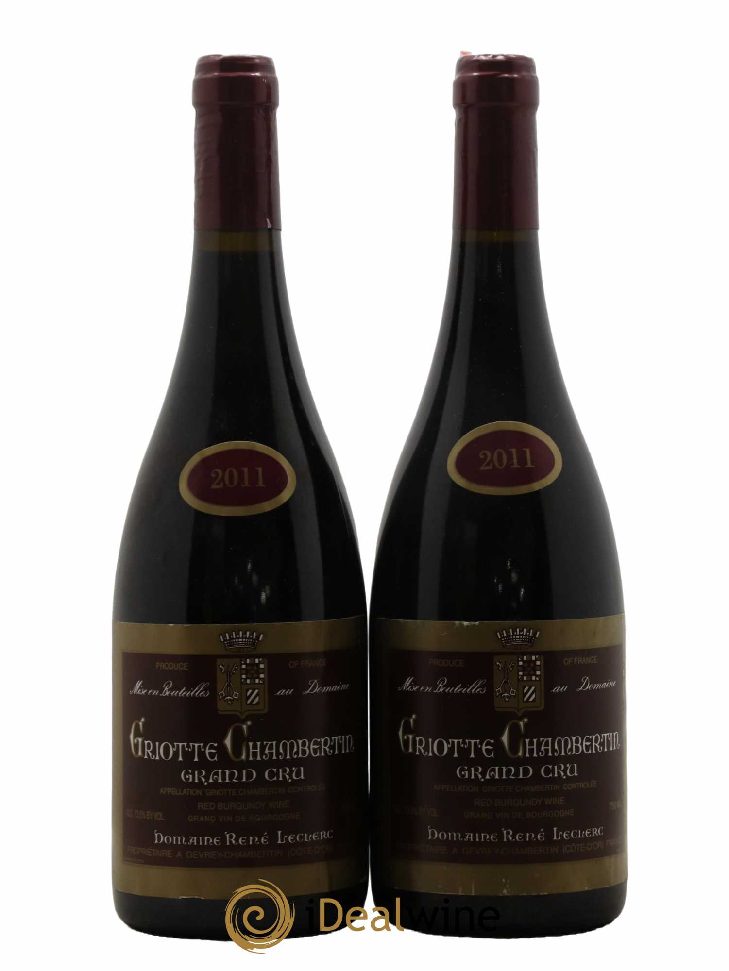 Griotte-Chambertin Grand Cru René Leclerc 2011 - Lot de 2 bouteilles - 0