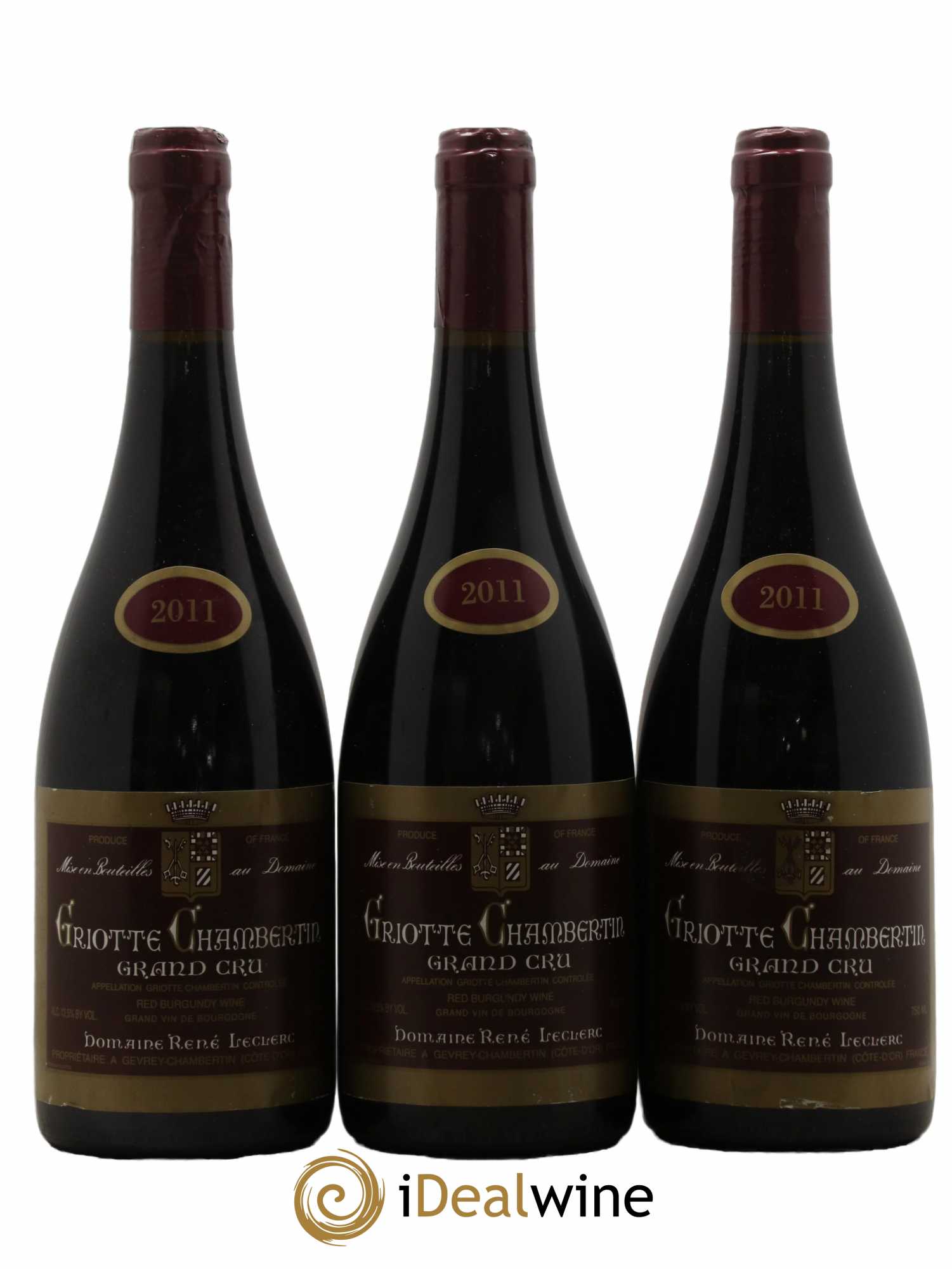 Griotte-Chambertin Grand Cru René Leclerc 2011 - Lot de 3 bouteilles - 0