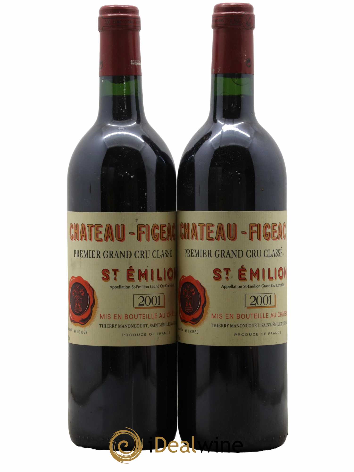 Château Figeac 1er Grand Cru Classé A 2001 - Lot de 2 bouteilles - 0