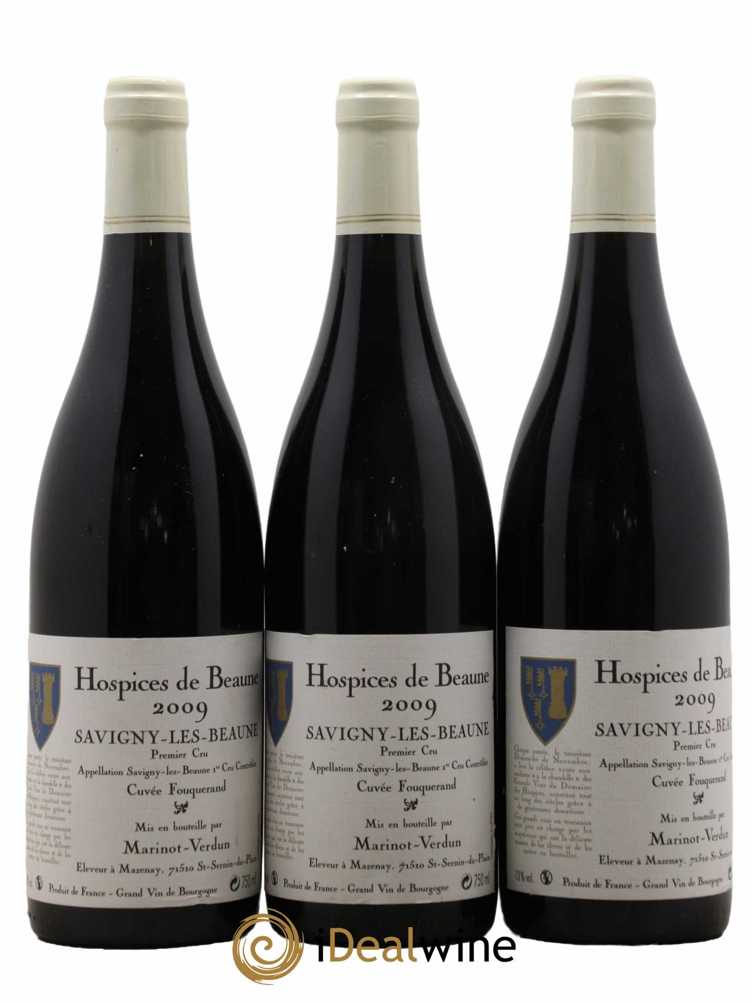 Savigny-lès-Beaune 1er Cru Cuvée Fouquerand Marinot-Verdun Hospices de Beaune 2009 - Lot de 3 bouteilles - 0