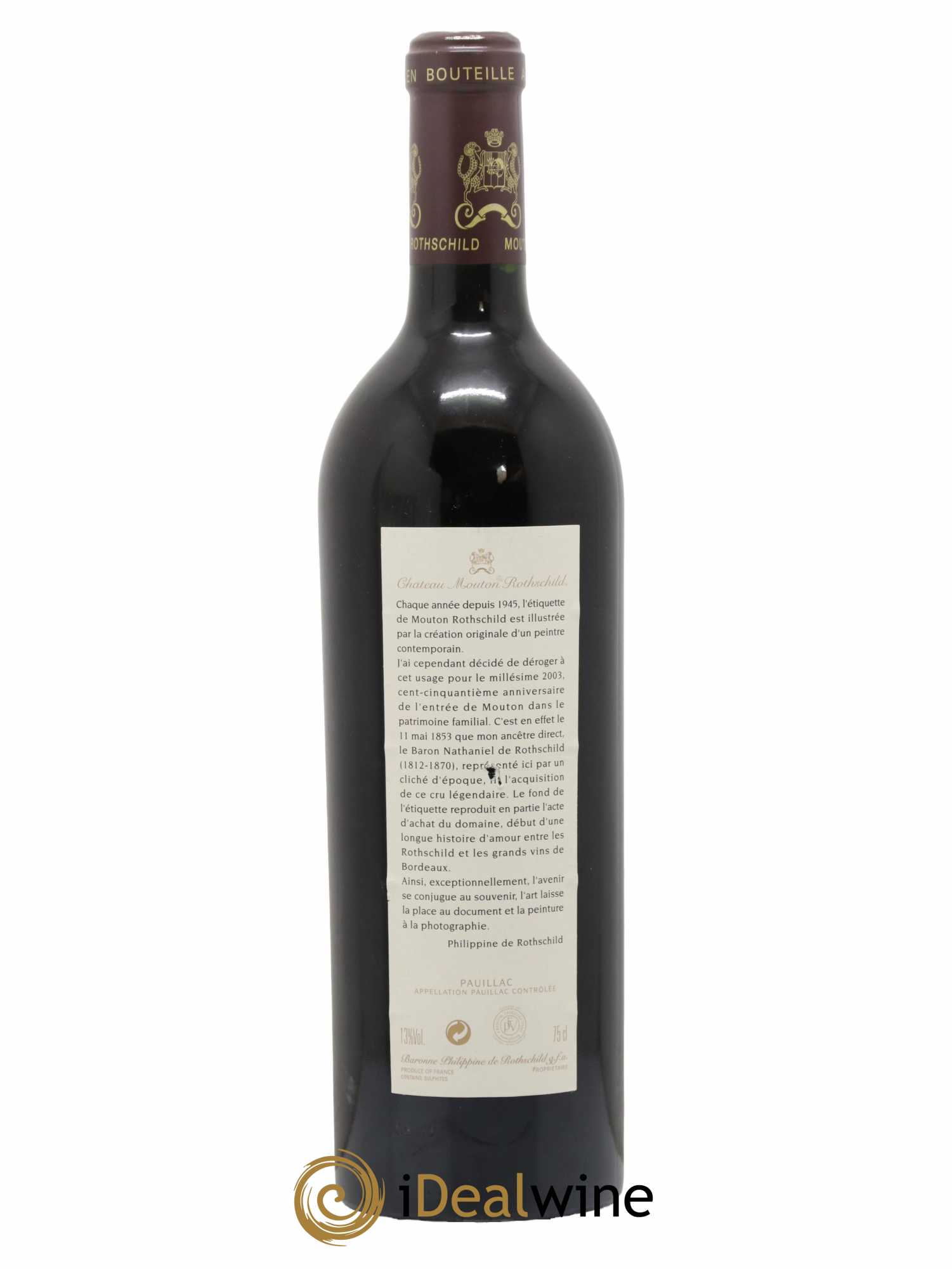 Château Mouton Rothschild 1er Grand Cru Classé 2003 - Lot de 1 bouteille - 1
