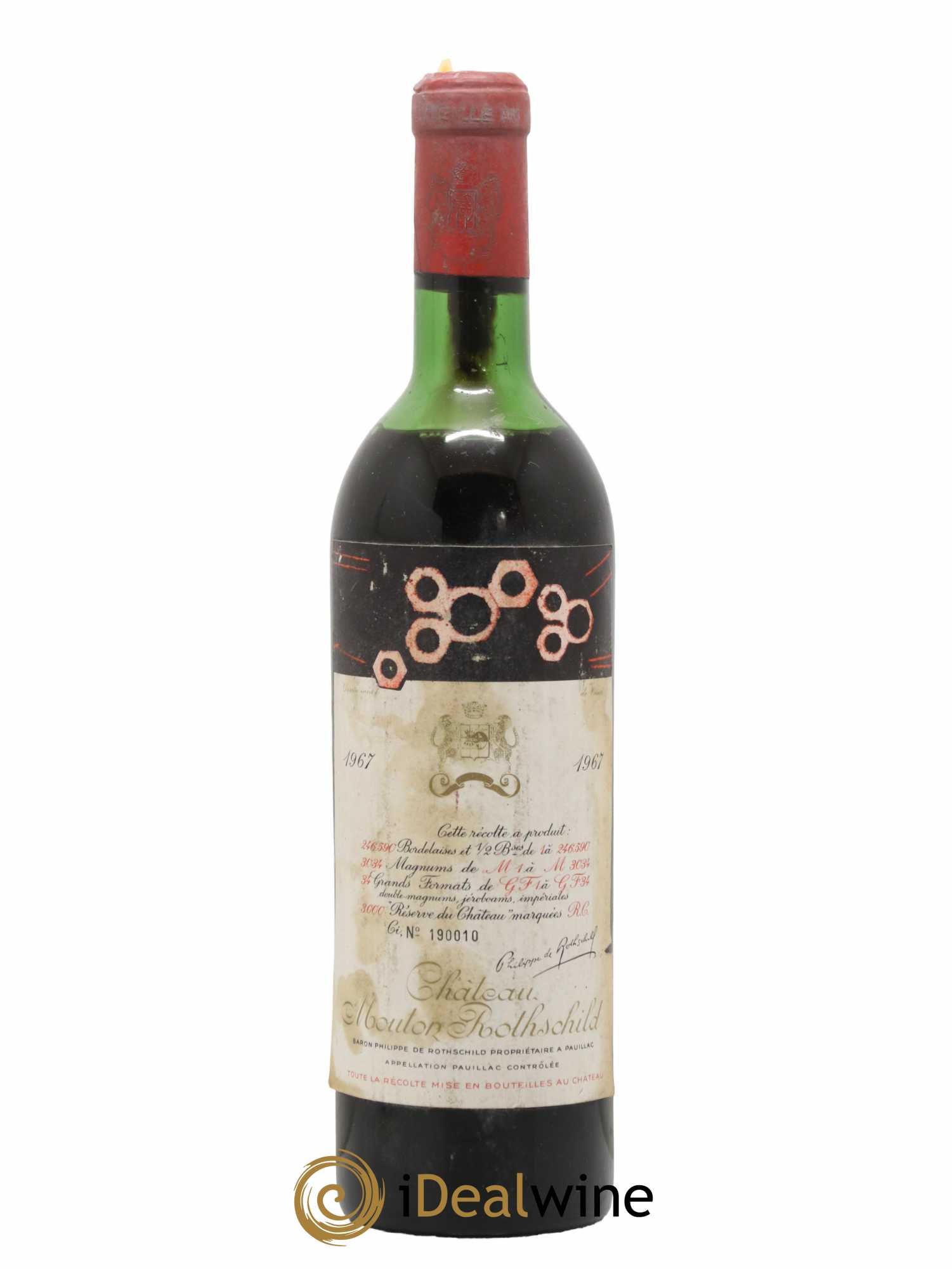 Château Mouton Rothschild 1er Grand Cru Classé 1967 - Lot de 1 bouteille - 0